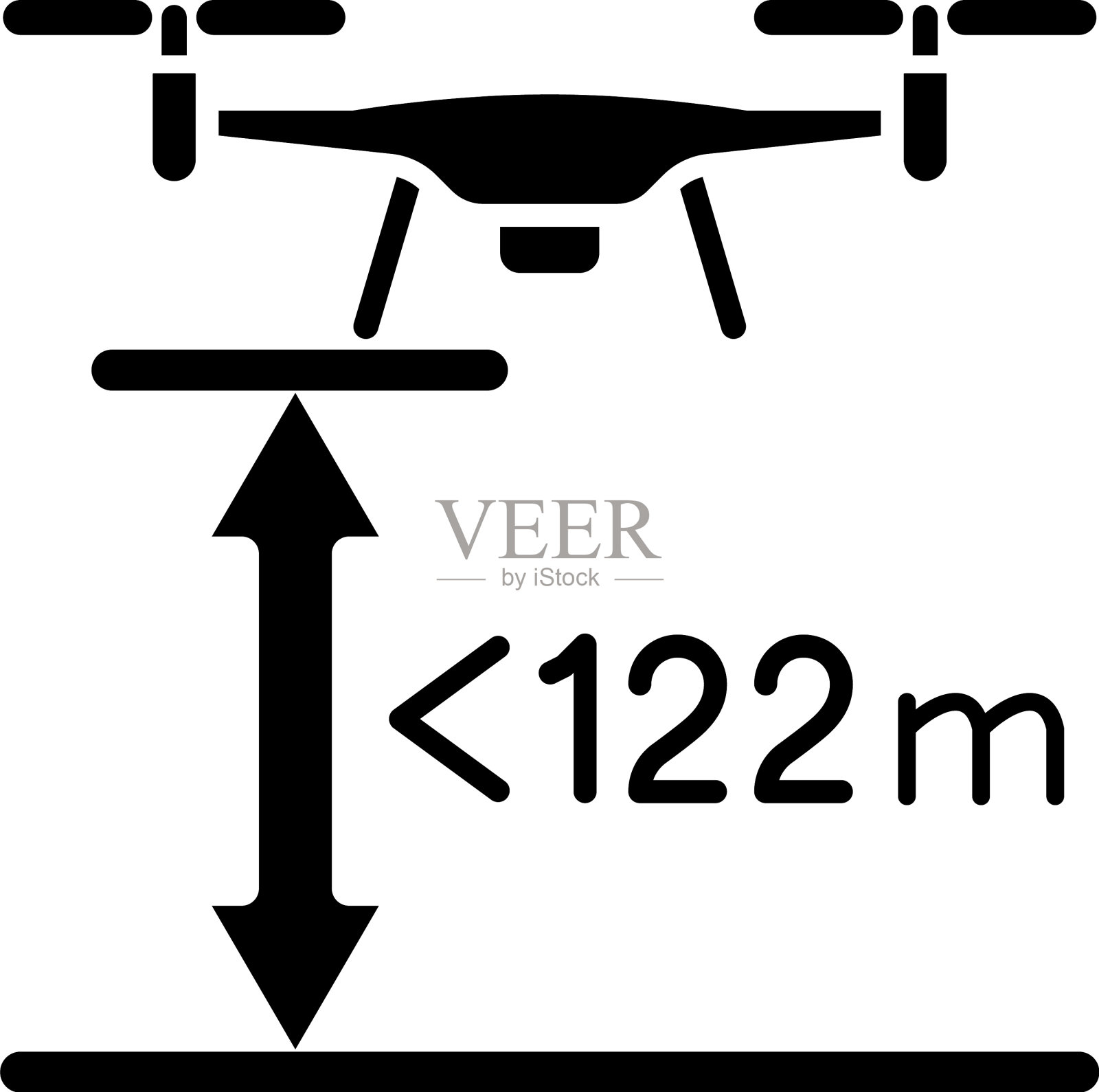 最大飞行高度黑色字形手动标签图标设计元素图片