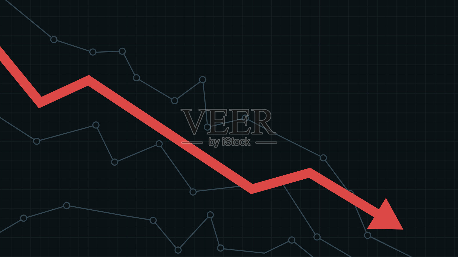 股票市场图表金融下跌线图设计元素图片