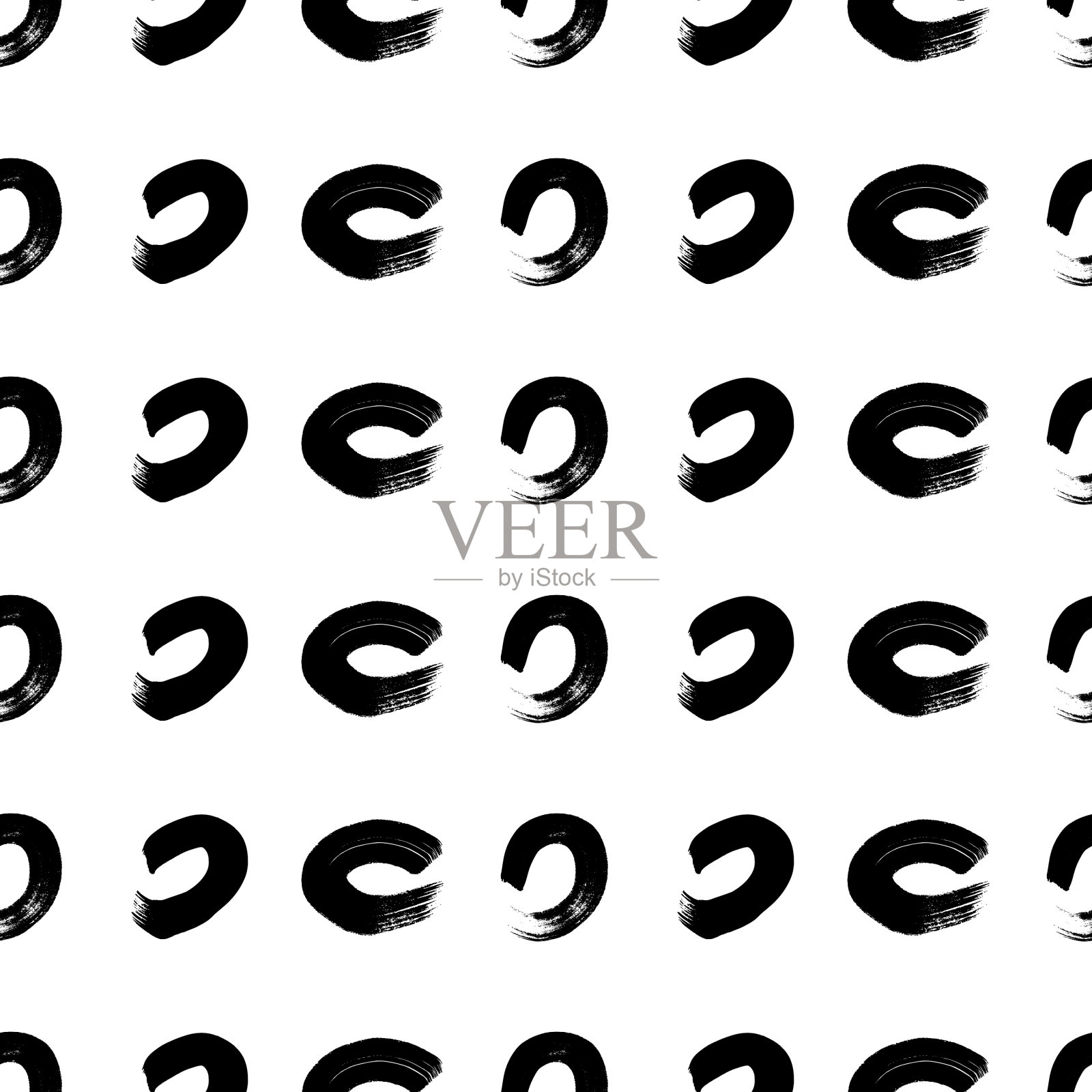 无缝模式与素描圆形形状插画图片素材