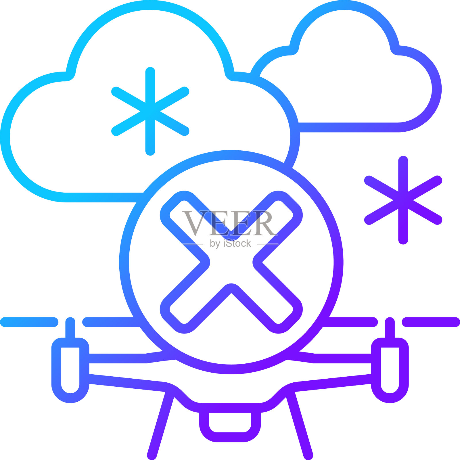 不要在大雪时飞行梯度线性手动设计元素图片