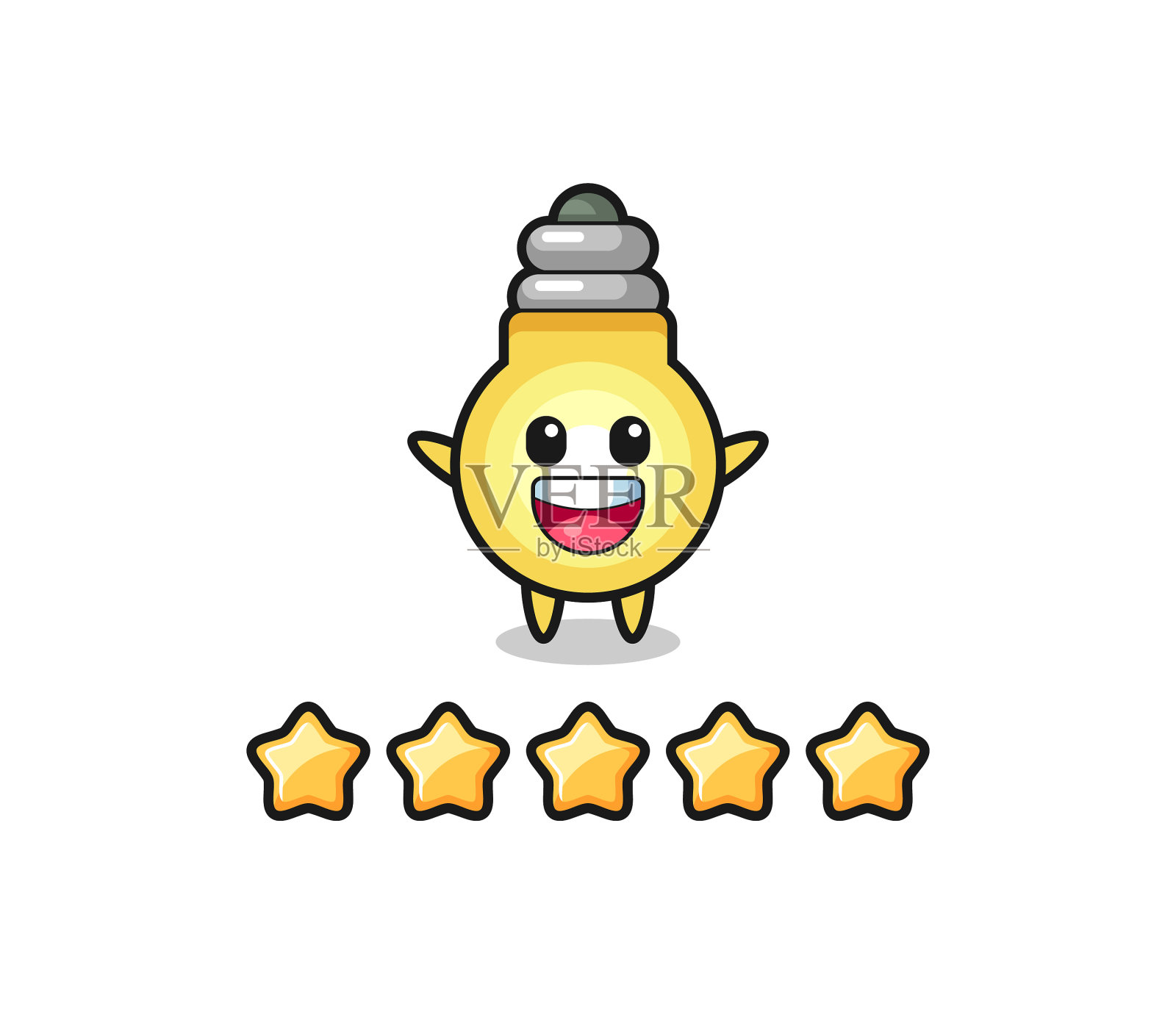 客户最佳评价灯泡可爱设计元素图片