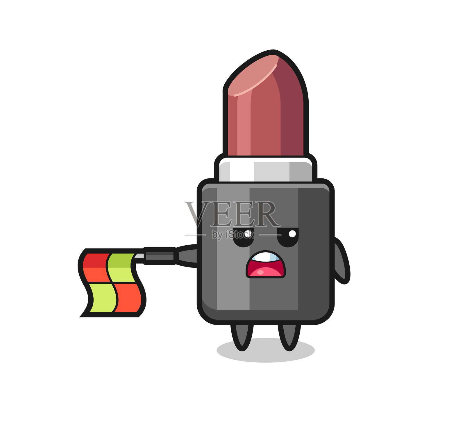 口红字符为线裁判员手持旗帜设计元素图片