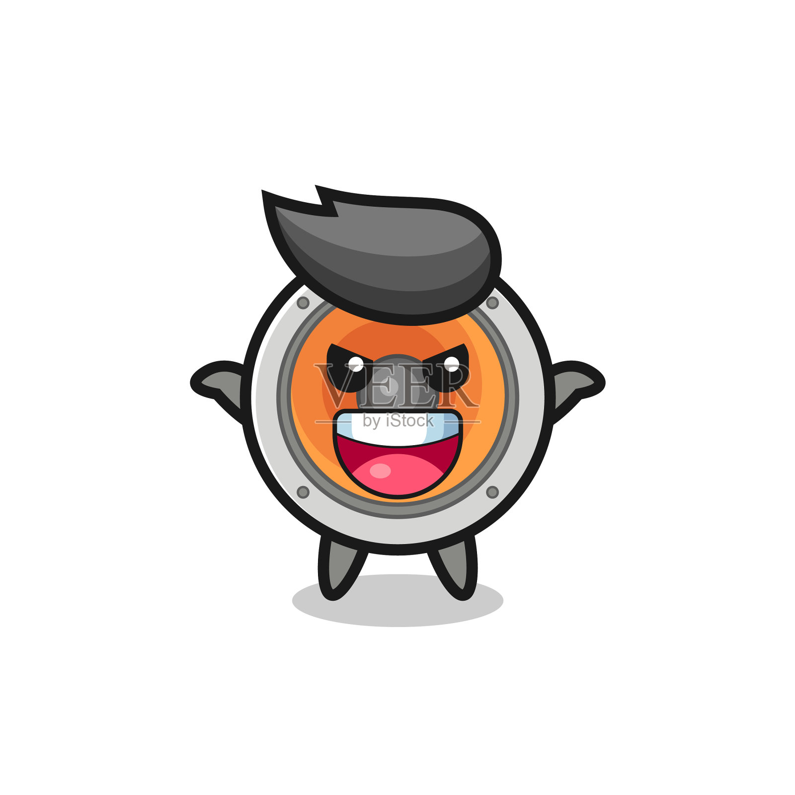 可爱的喇叭在做恐吓手势设计元素图片