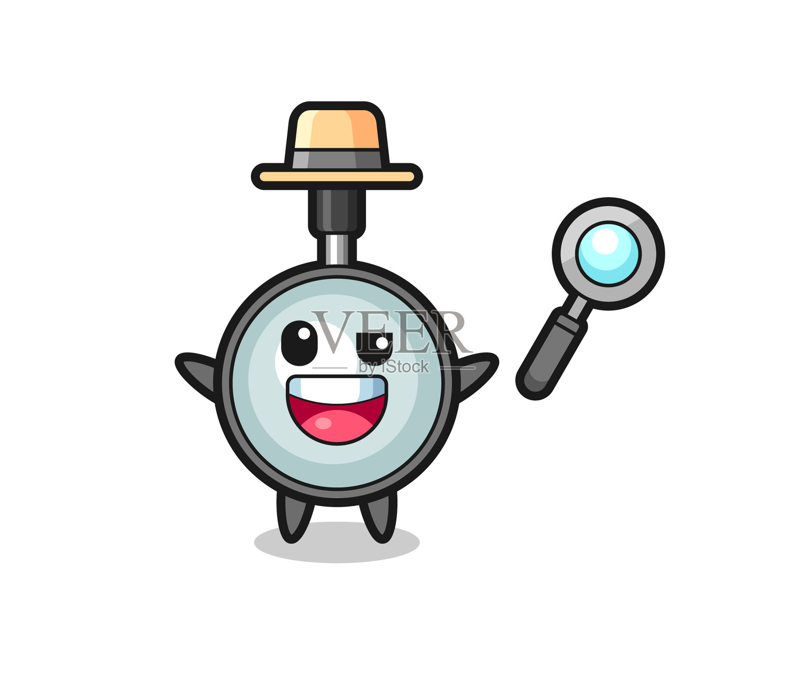 放大镜吉祥物扮演的侦探是谁设计元素图片