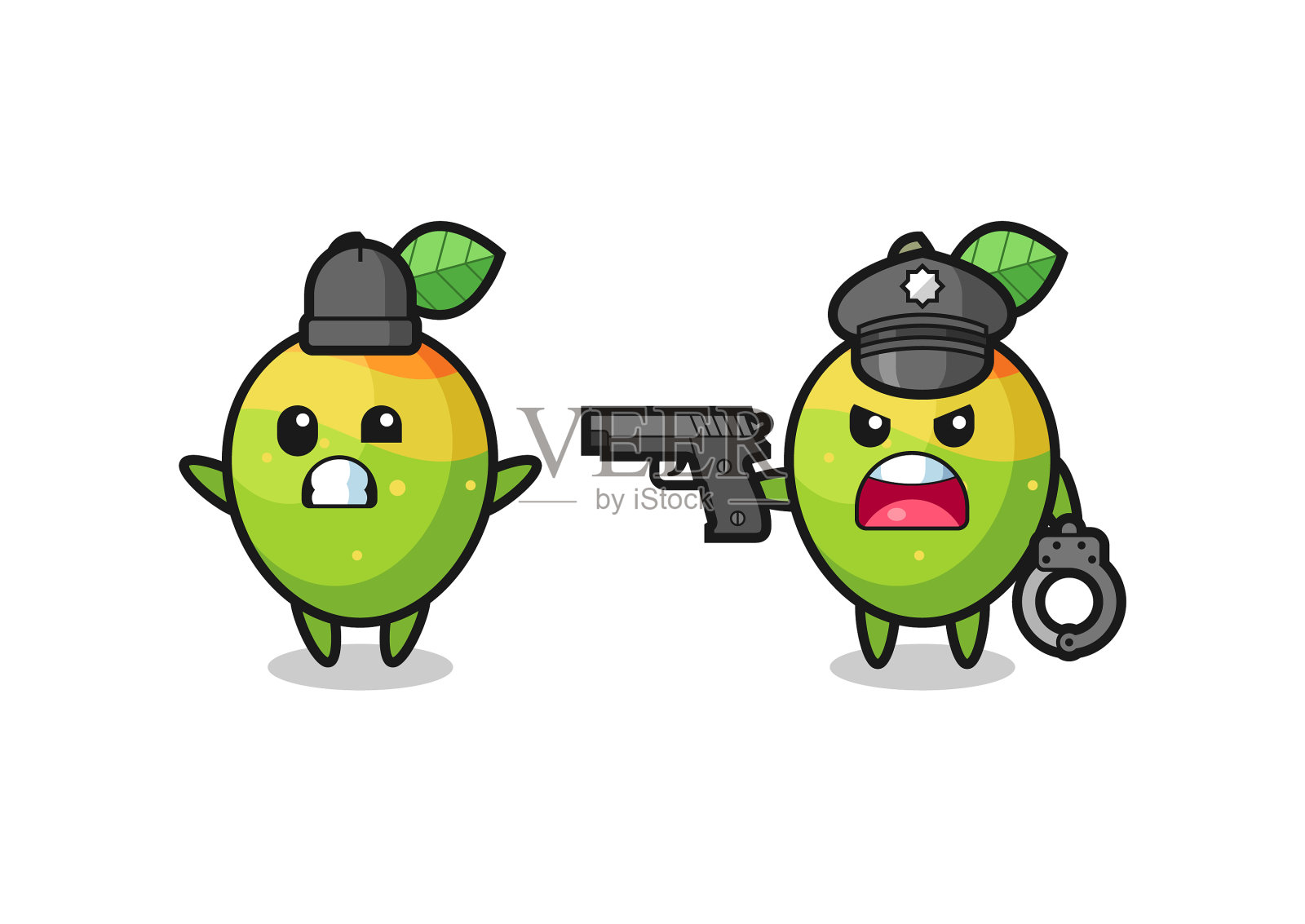 芒果劫匪高举双手被警方抓获设计元素图片