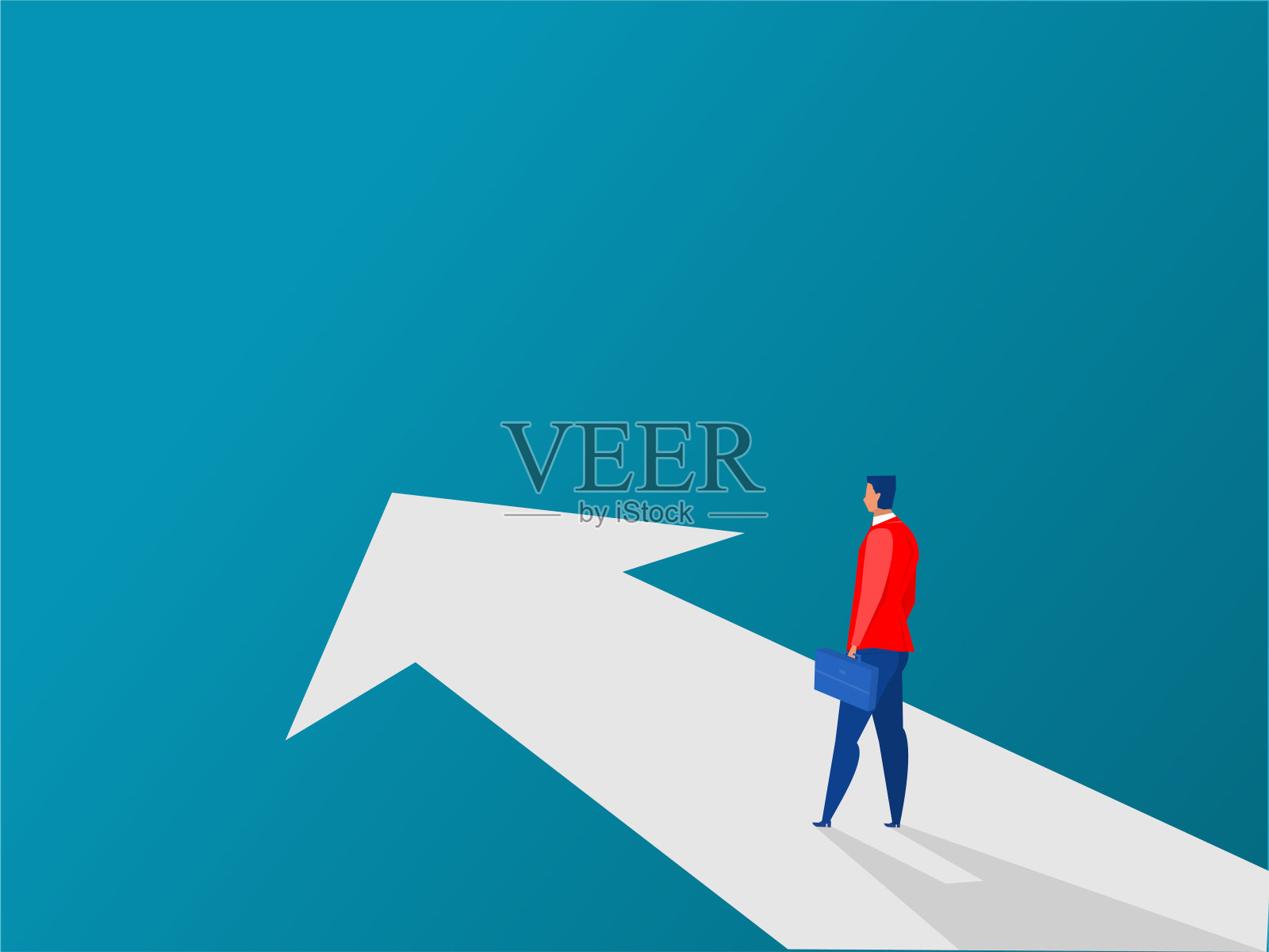 新方法的概念。开始旅程冒险和机会。商人在户外的路上。插图插画图片素材