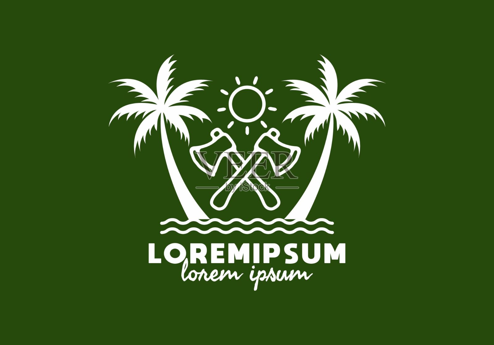 线条艺术插图露营斧设计插画图片素材