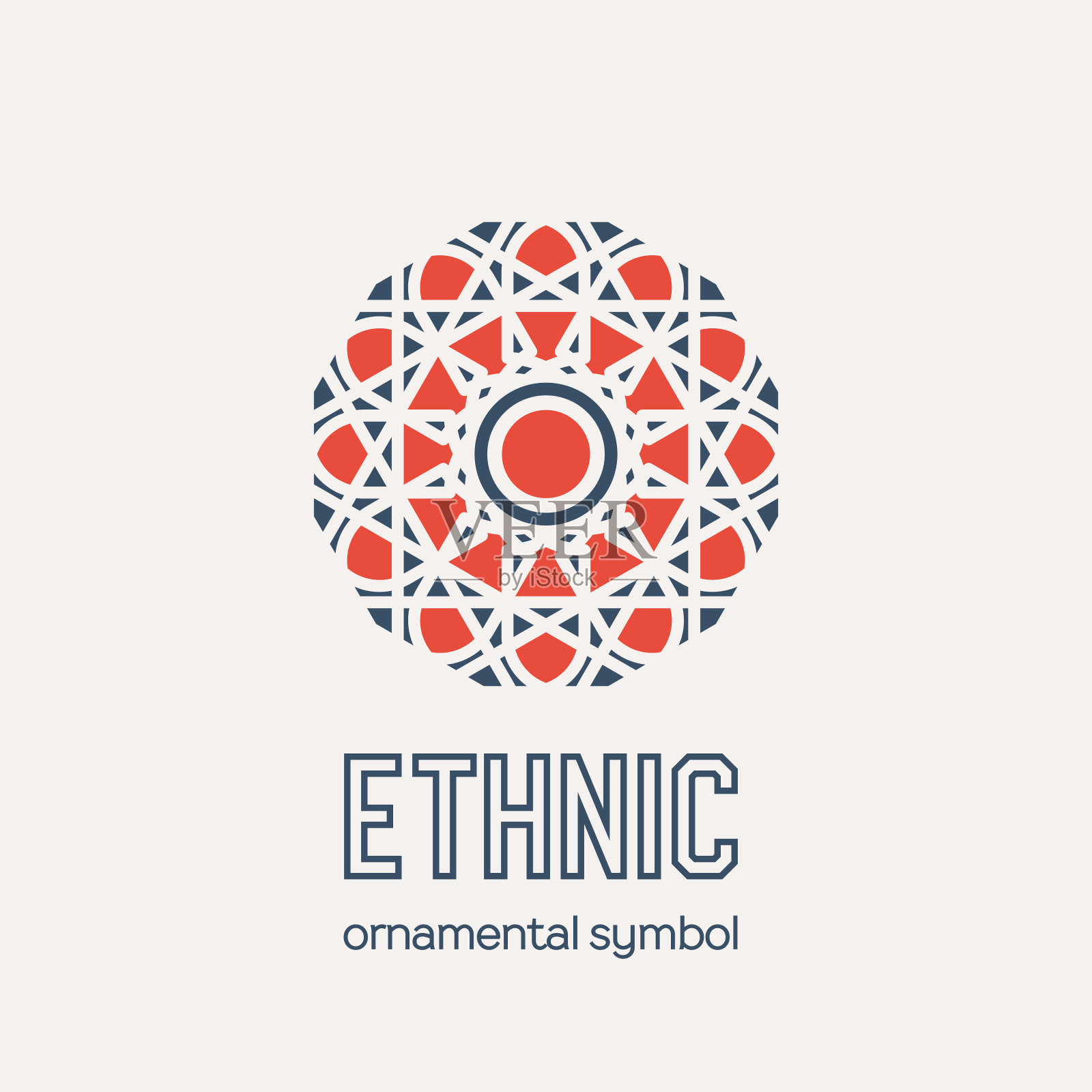 矢量马赛克民族徽设计元素图片