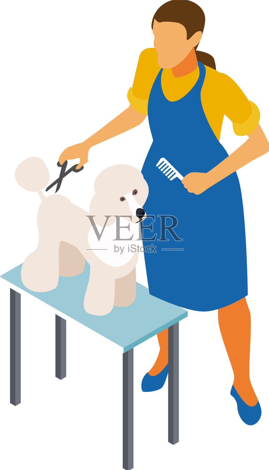 狗美容等距组成设计元素图片