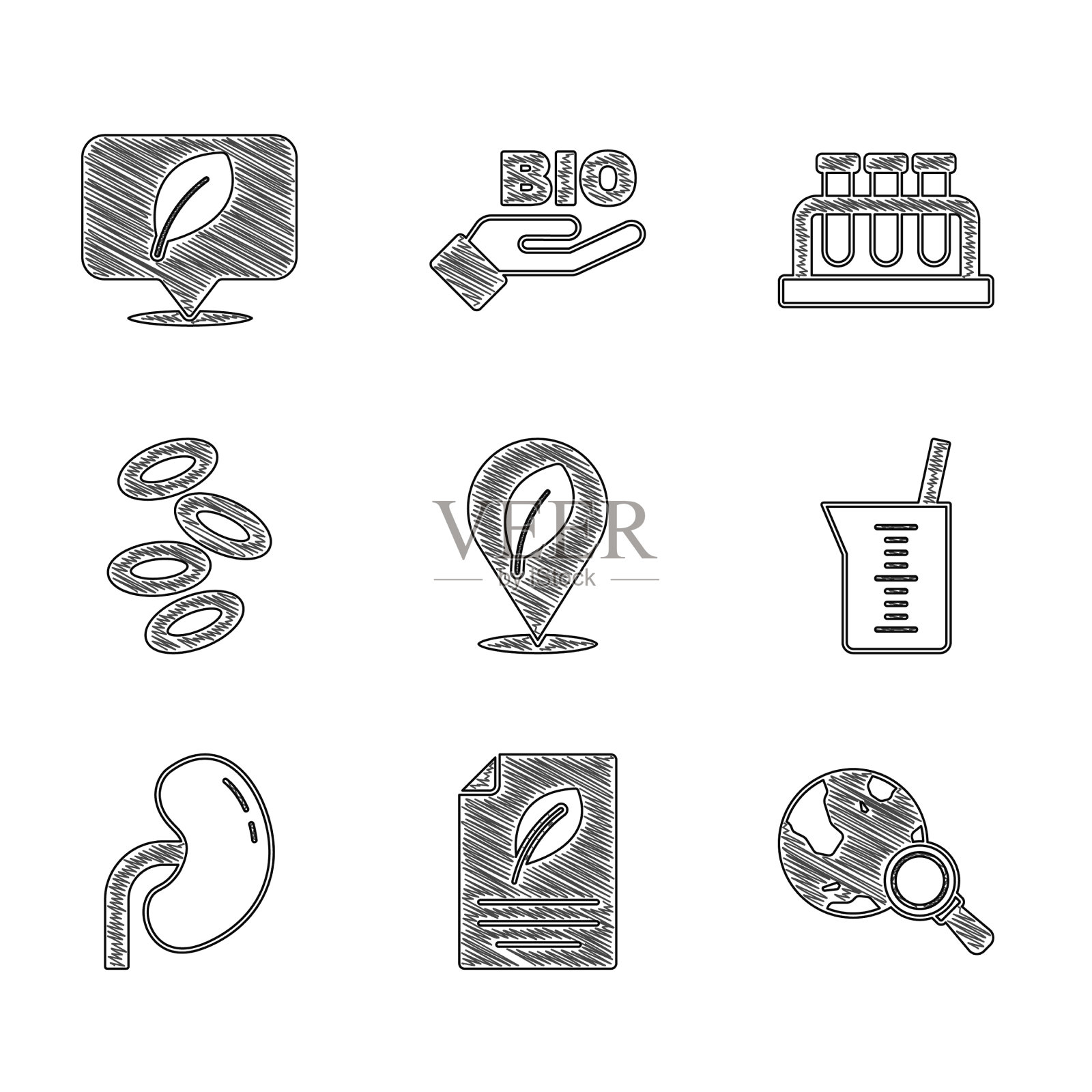 设置位置与叶生态纸放大图标素材