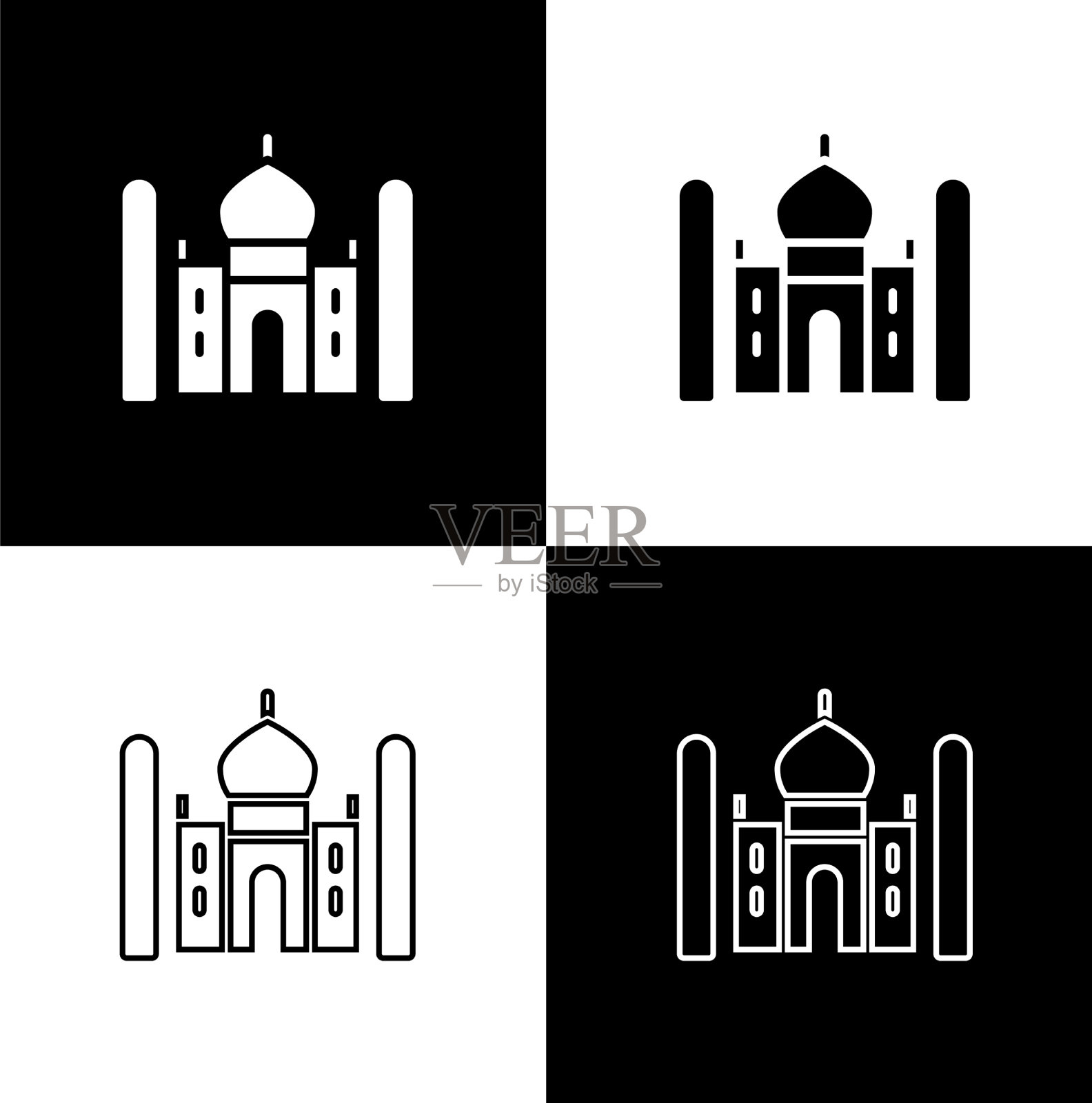 位于印度阿格拉的泰姬陵图标素材