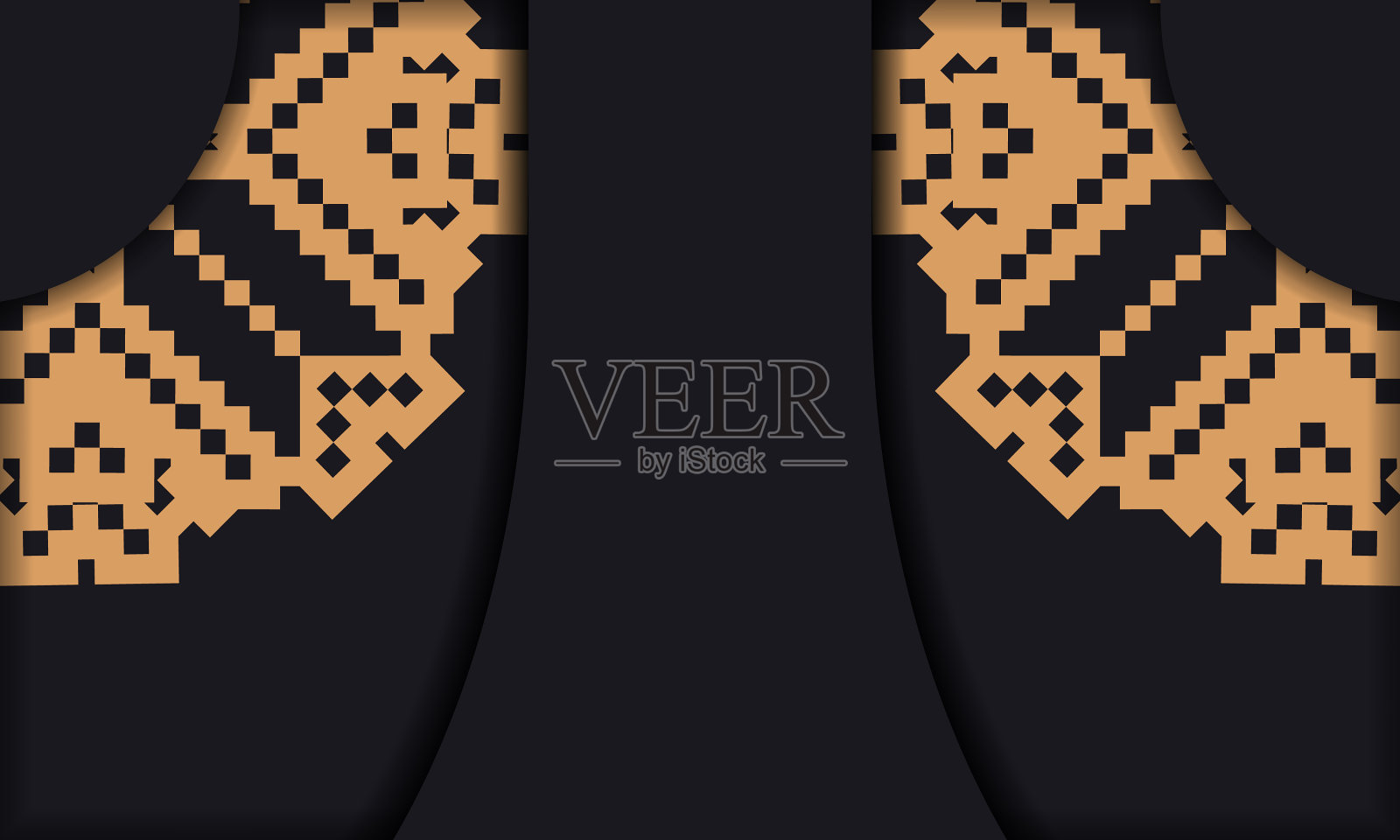 模板明信片印刷设计与豪华插画图片素材