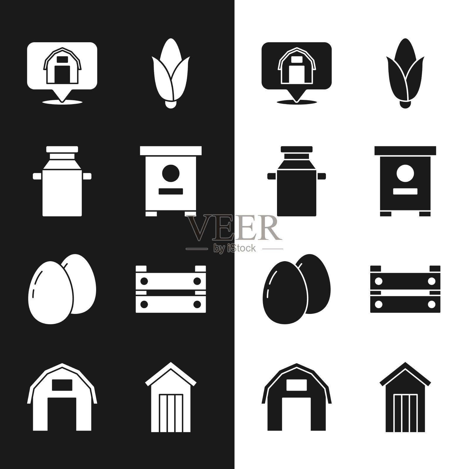 设置蜂箱为蜜蜂可装奶的容器位置图标素材