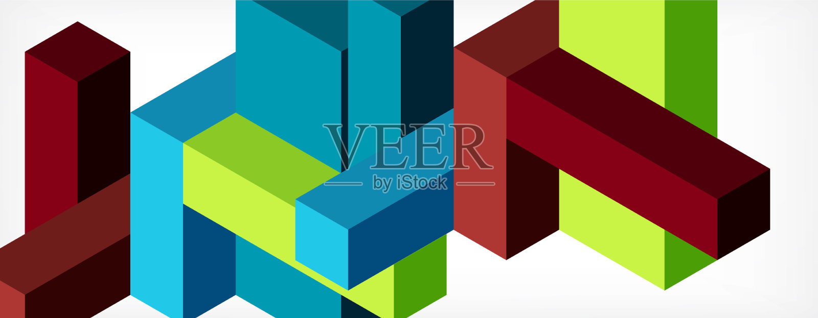 抽象背景三维立方体和立方体元素插画图片素材