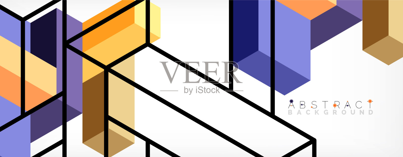 抽象背景三维立方体和立方体元素插画图片素材