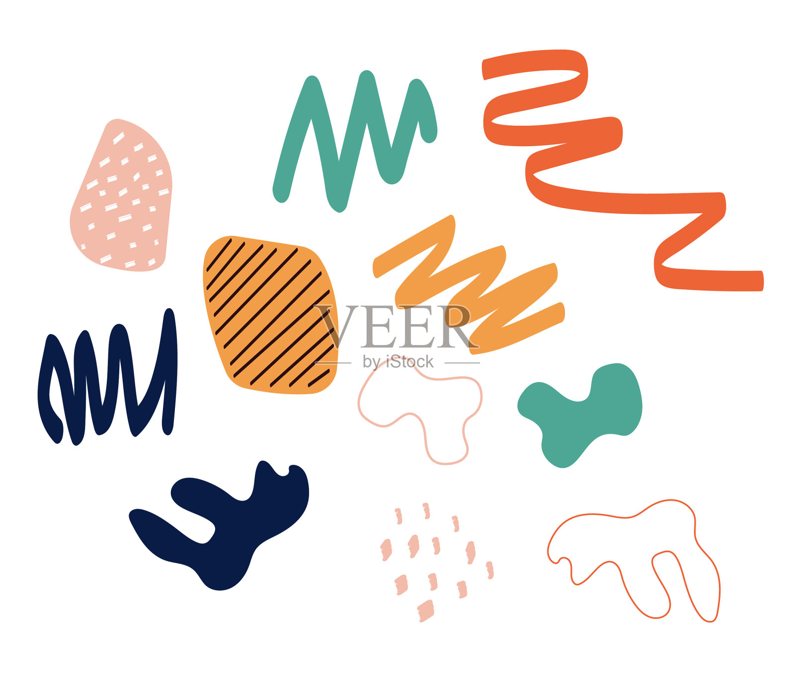 抽象简单形状集合插画图片素材