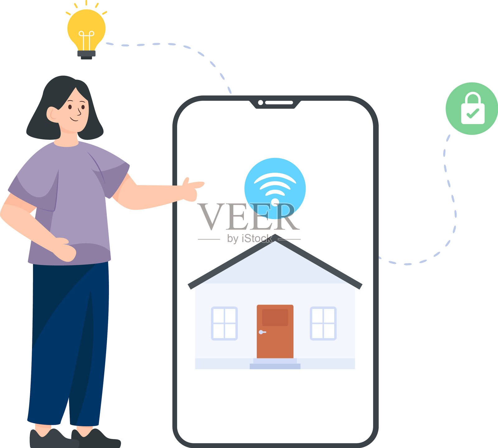 智能家居插画图片素材