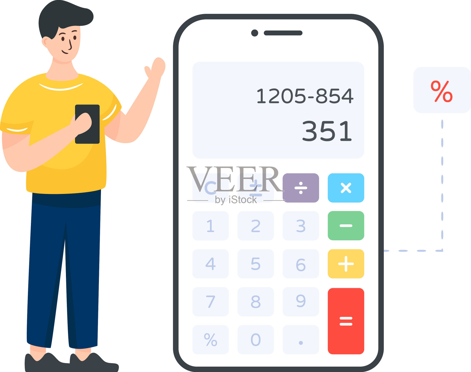 手机计算器插画图片素材