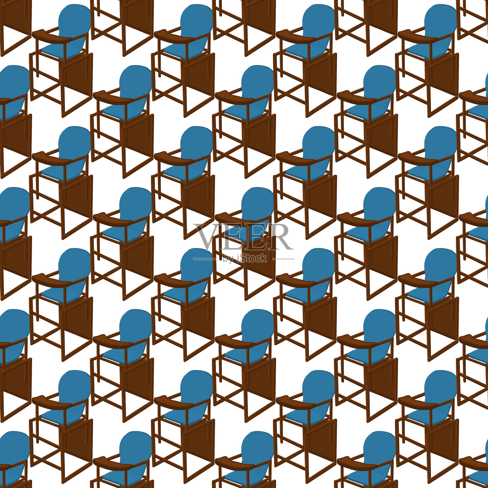 主题色彩丰富的现代儿童高脚椅插画图片素材