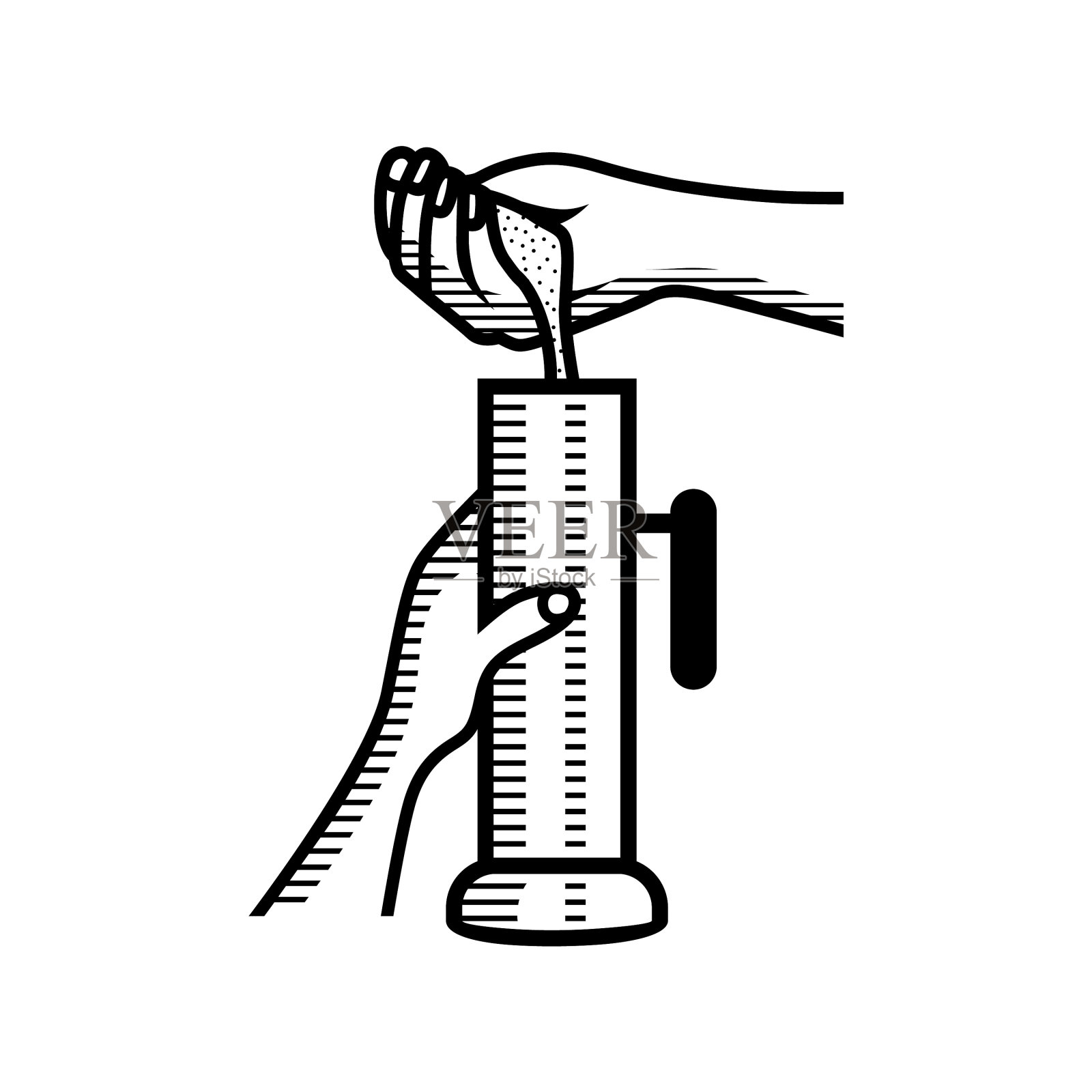 倒米粉到蒸年糕机也插画图片素材