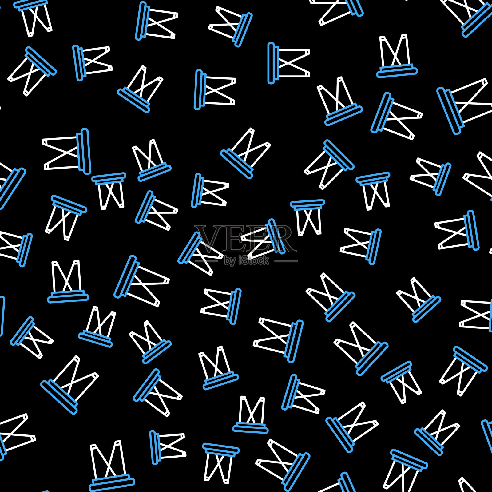 线露营便携式折叠椅图标孤立插画图片素材