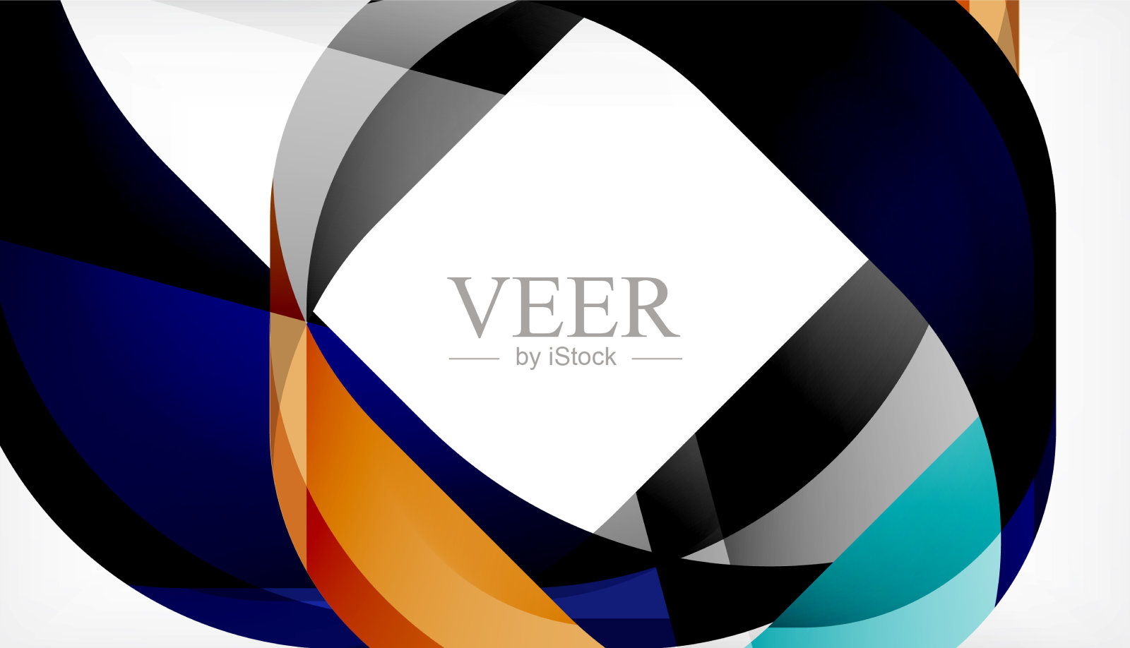 抽象的带有重叠波的正方形形状插画图片素材