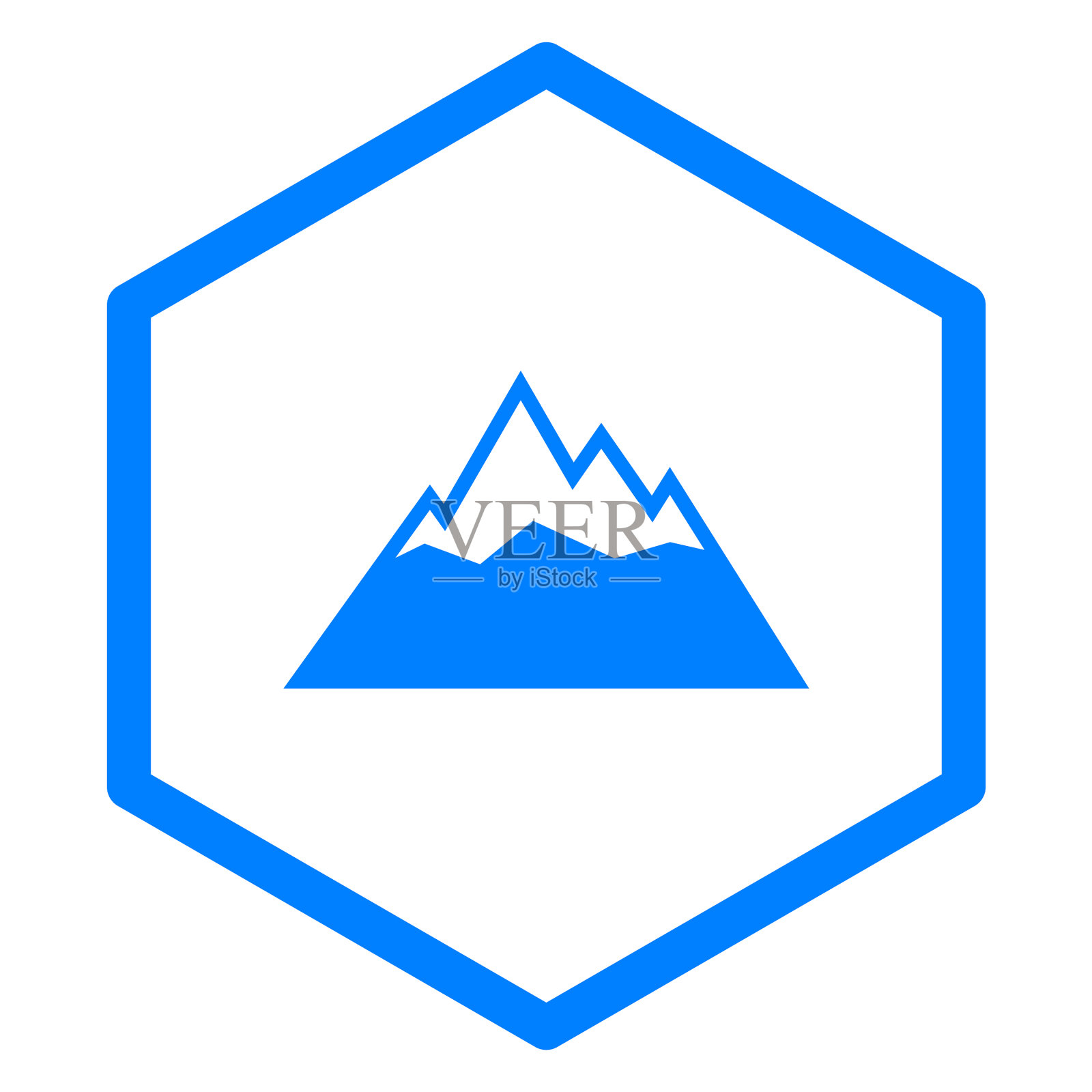 山脉和梳图标素材