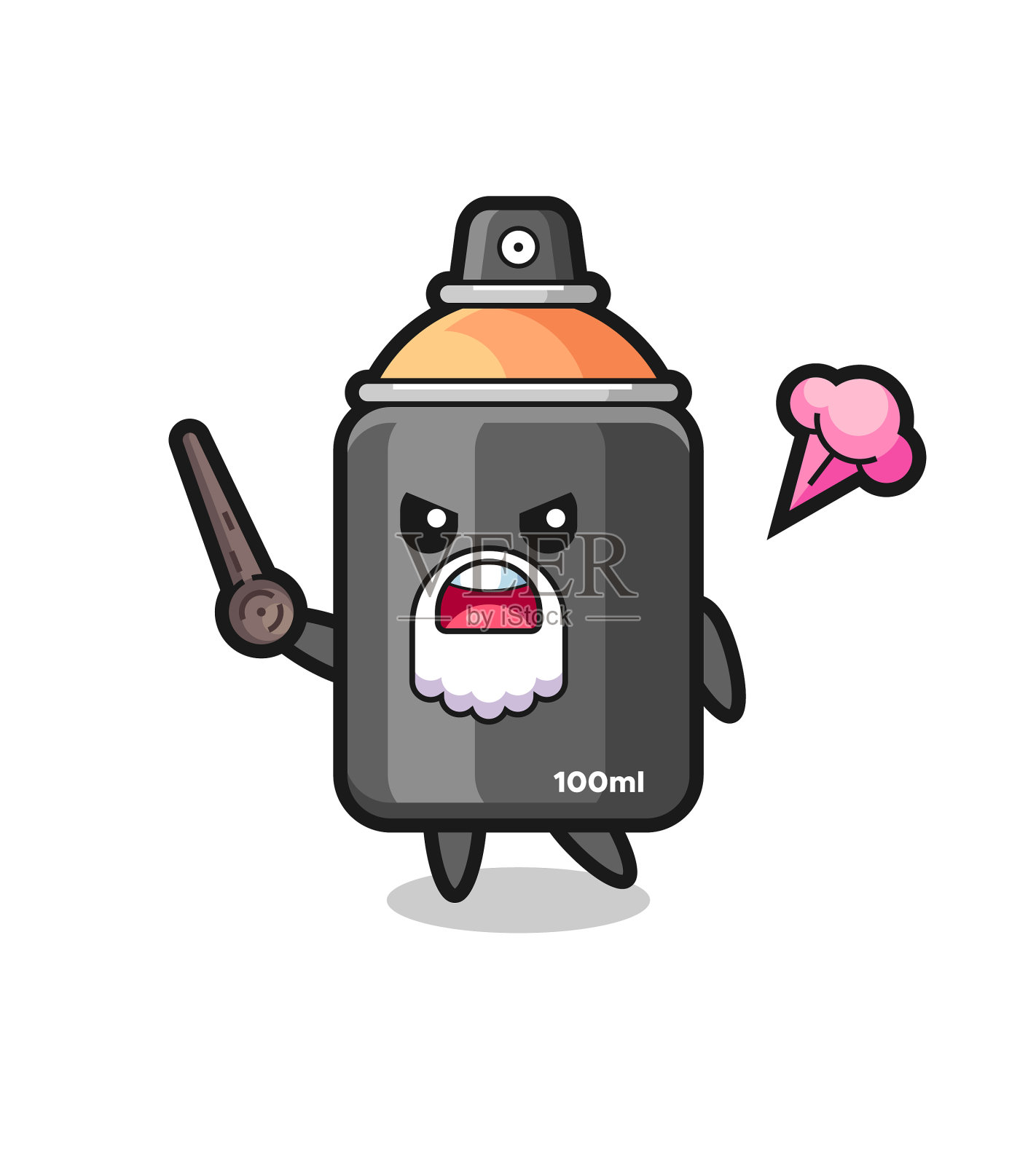 可爱的喷漆爷爷生气了设计元素图片