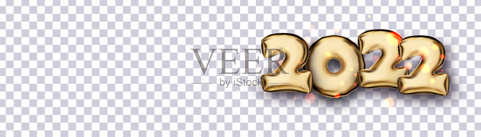 透明背景上的2022气球号码插画图片素材