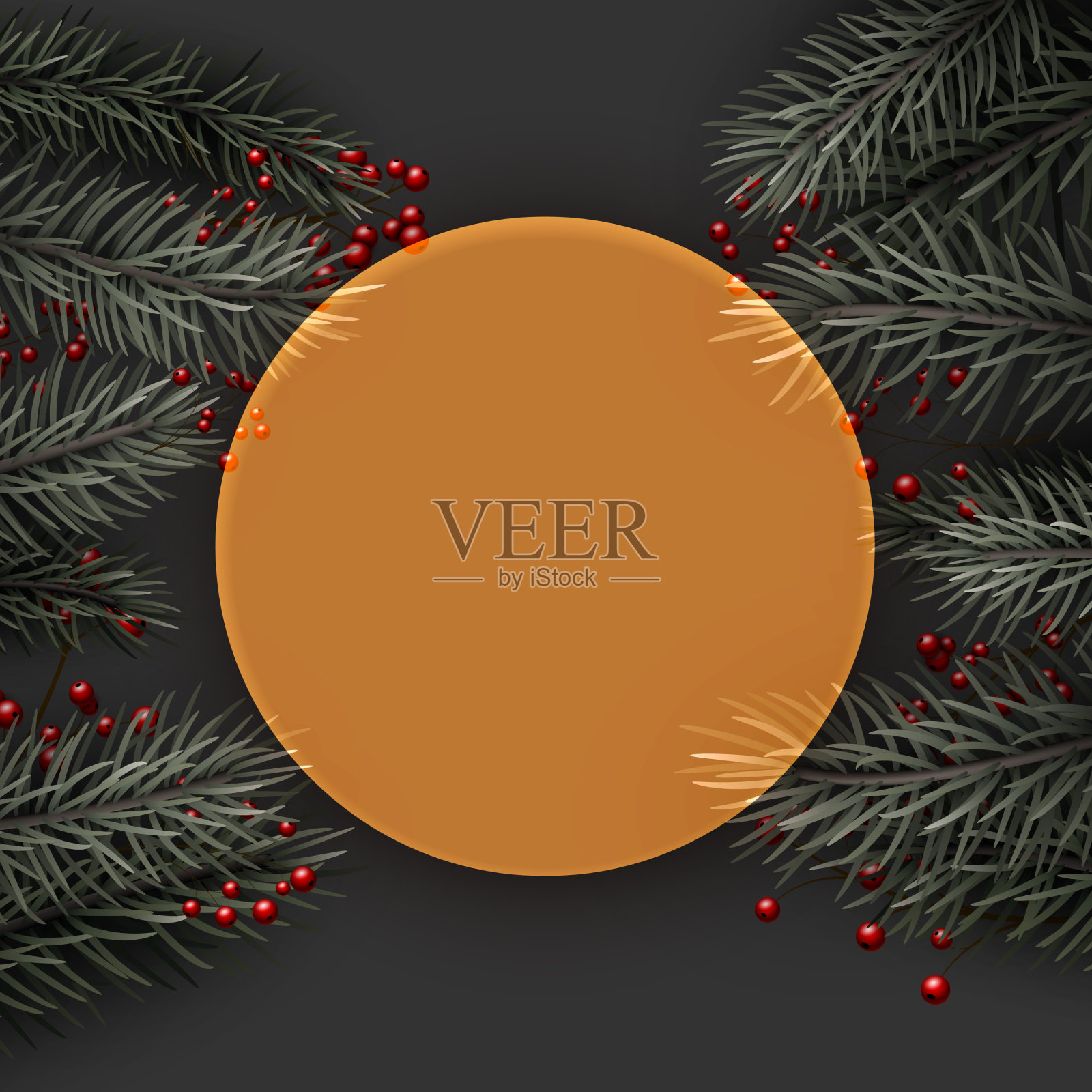 黄色半透明新年框架背景插画图片素材