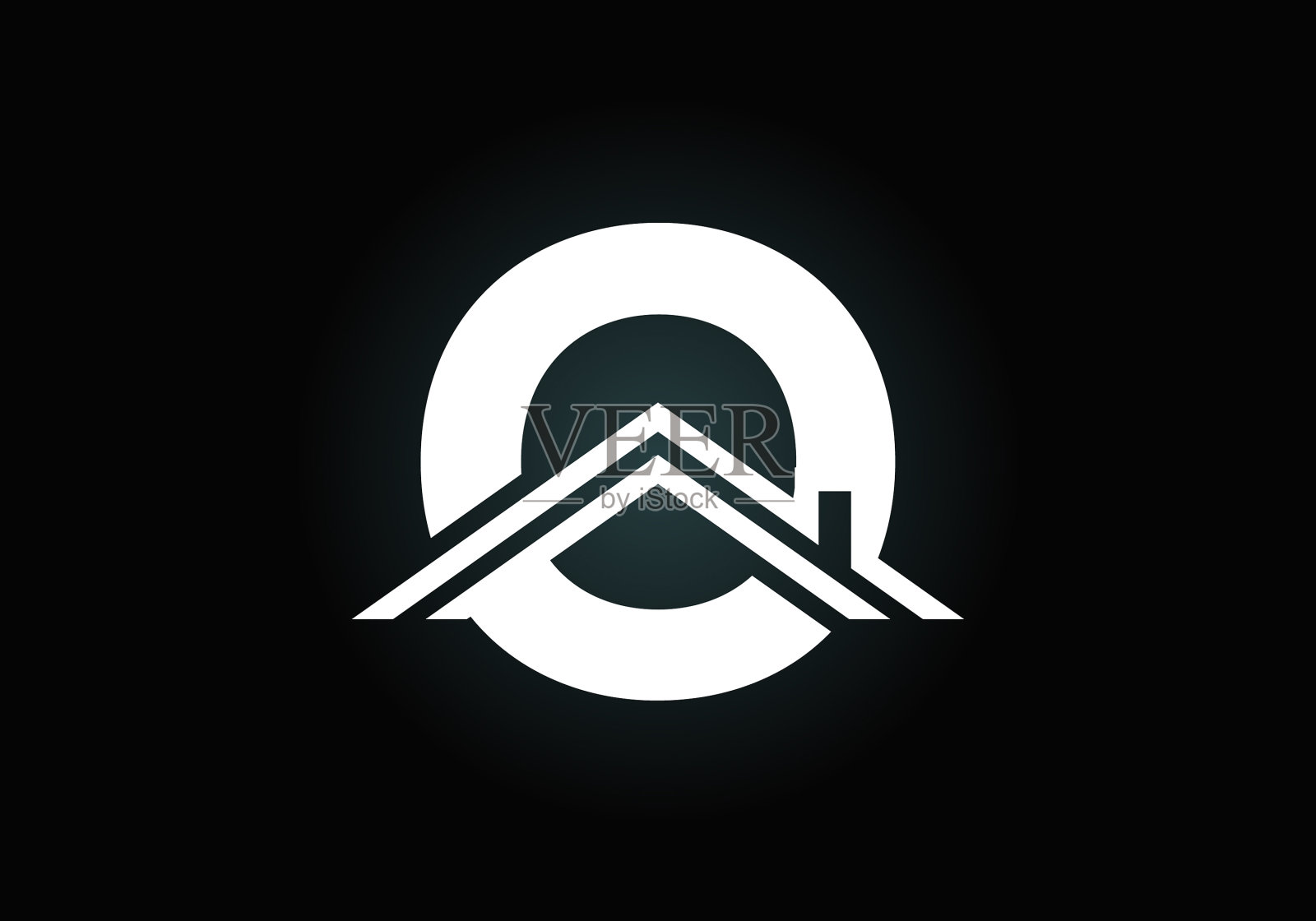 首字母字母用家或屋顶。插画图片素材