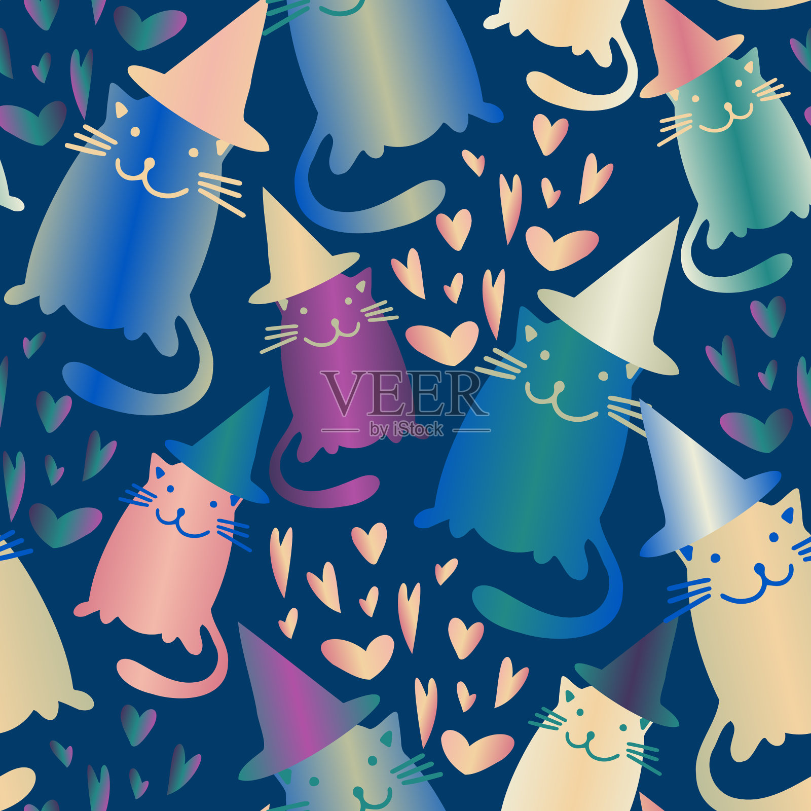 无缝图案卡通装饰设计插画图片素材