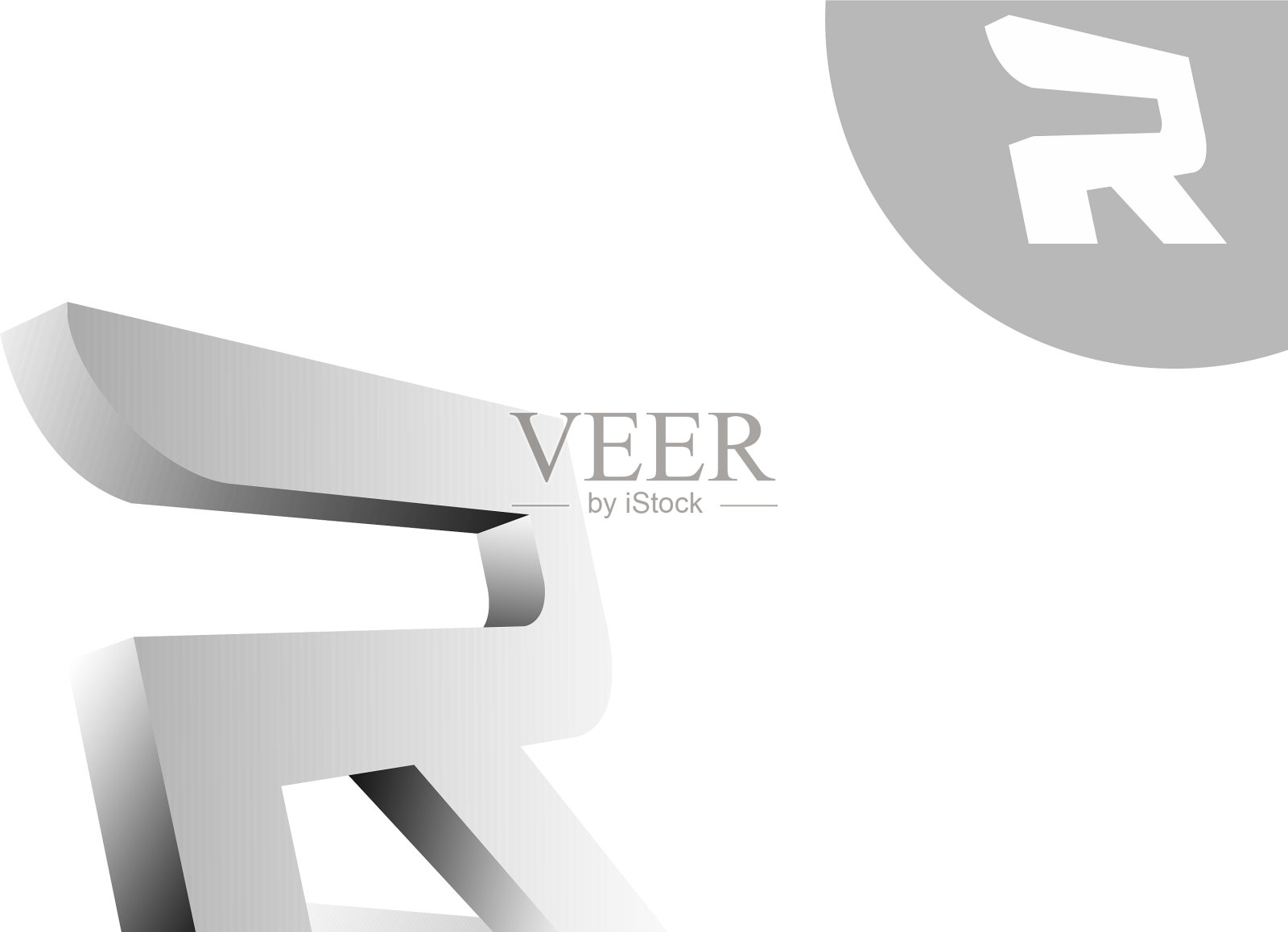 3d字母r标志插画图片素材