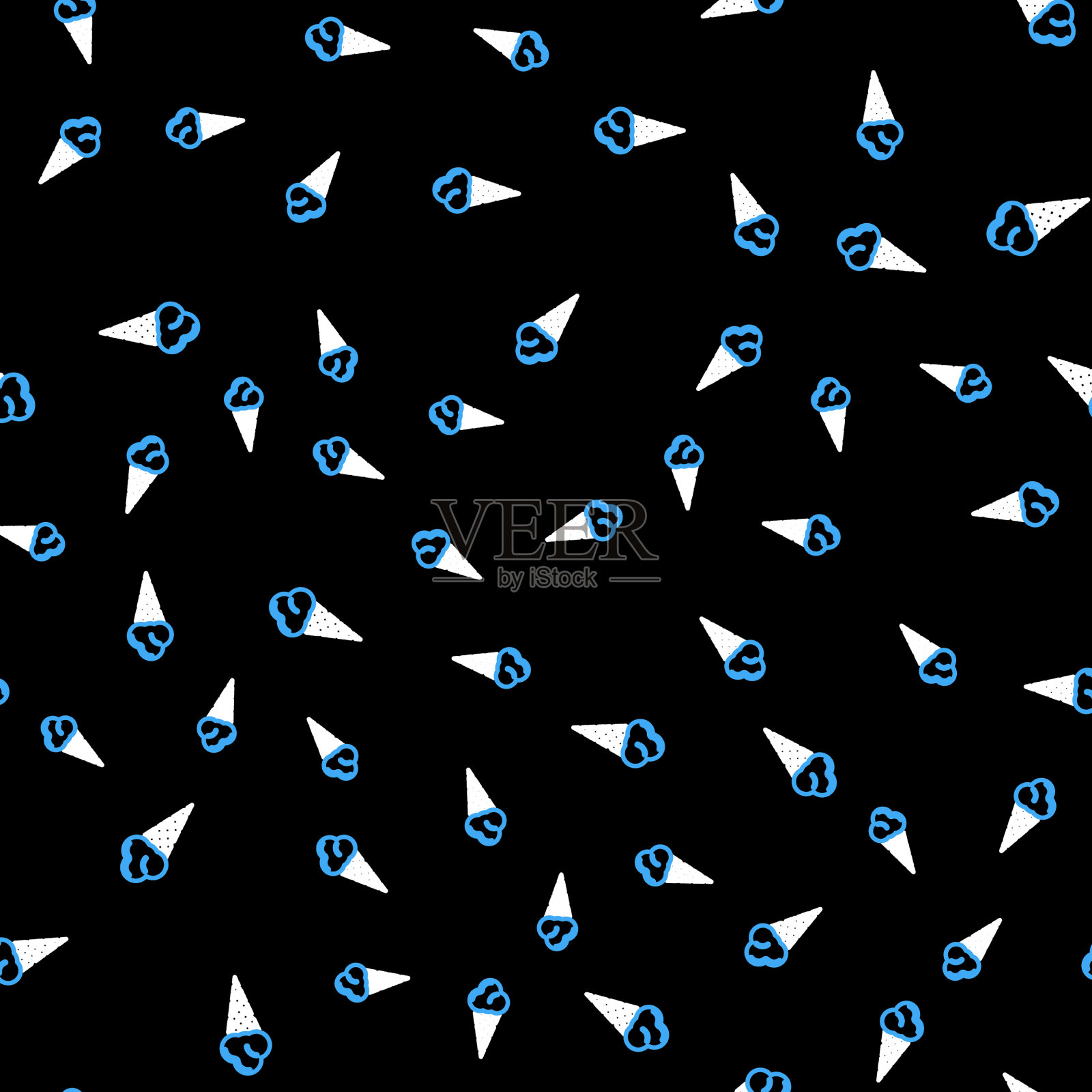 行冰淇淋在华夫饼蛋筒图标孤立插画图片素材