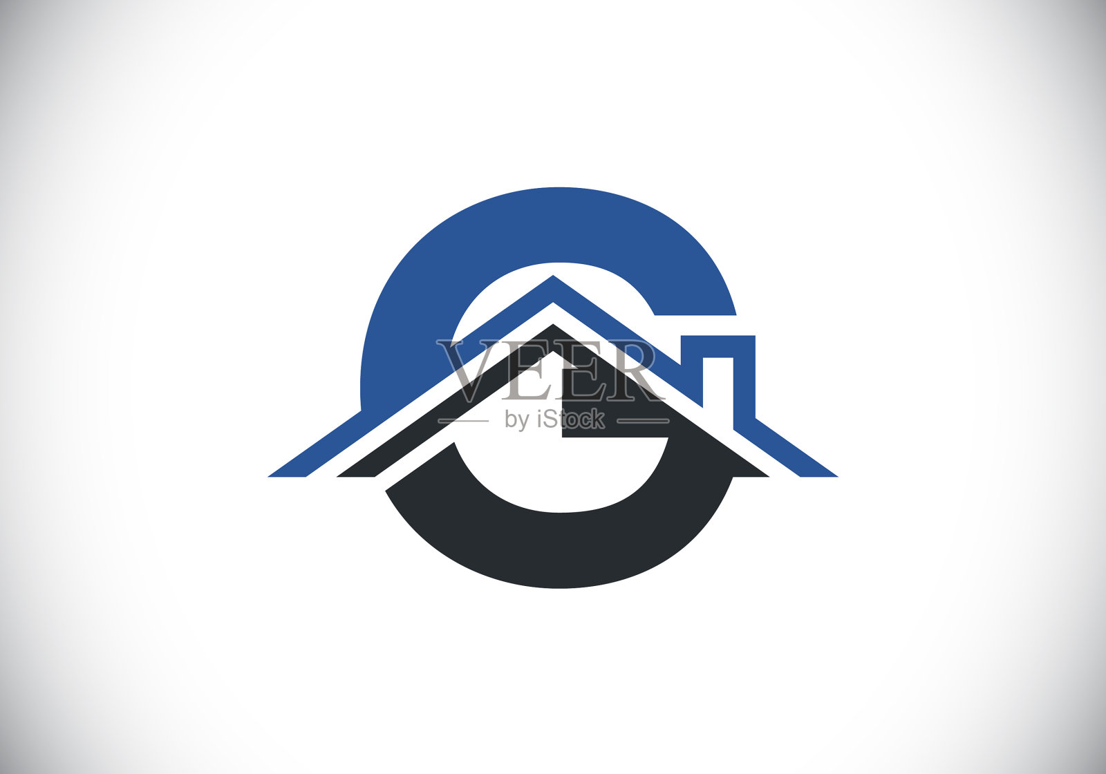 首字母字母用家或屋顶。插画图片素材