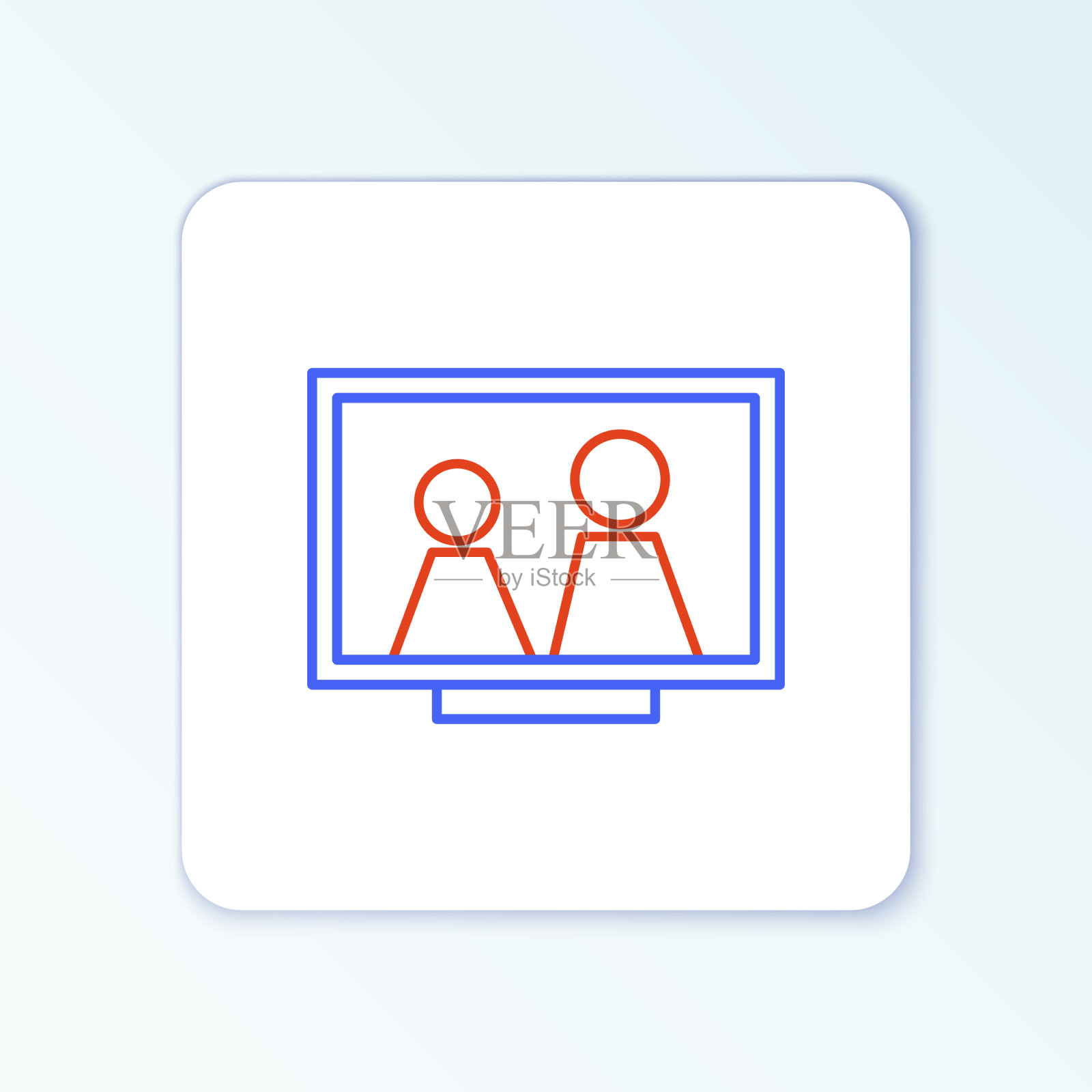 线相框上的表图标隔离在白色图标素材