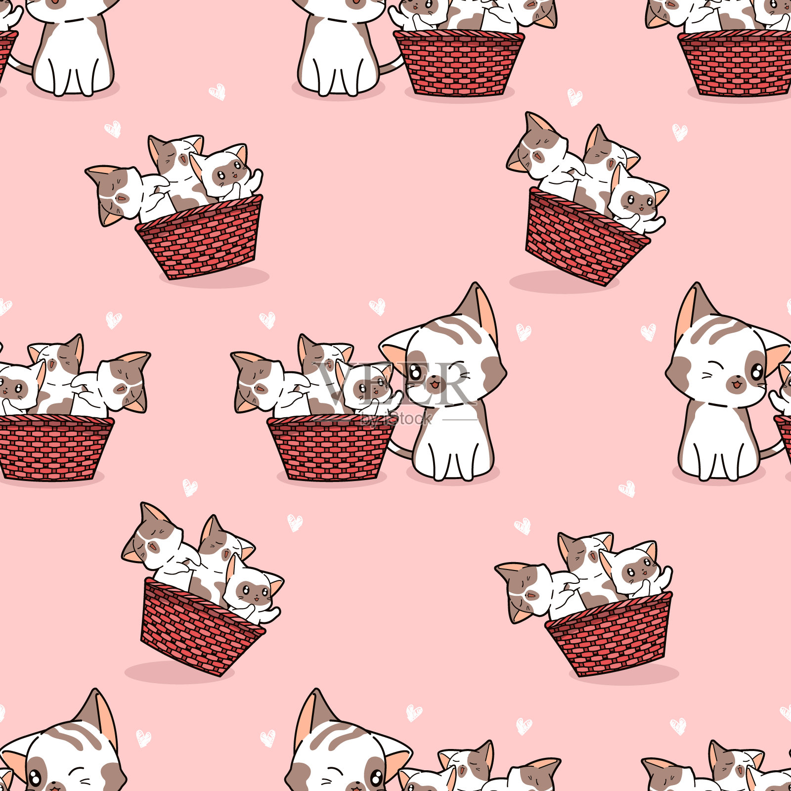 无缝的卡通图案插画图片素材