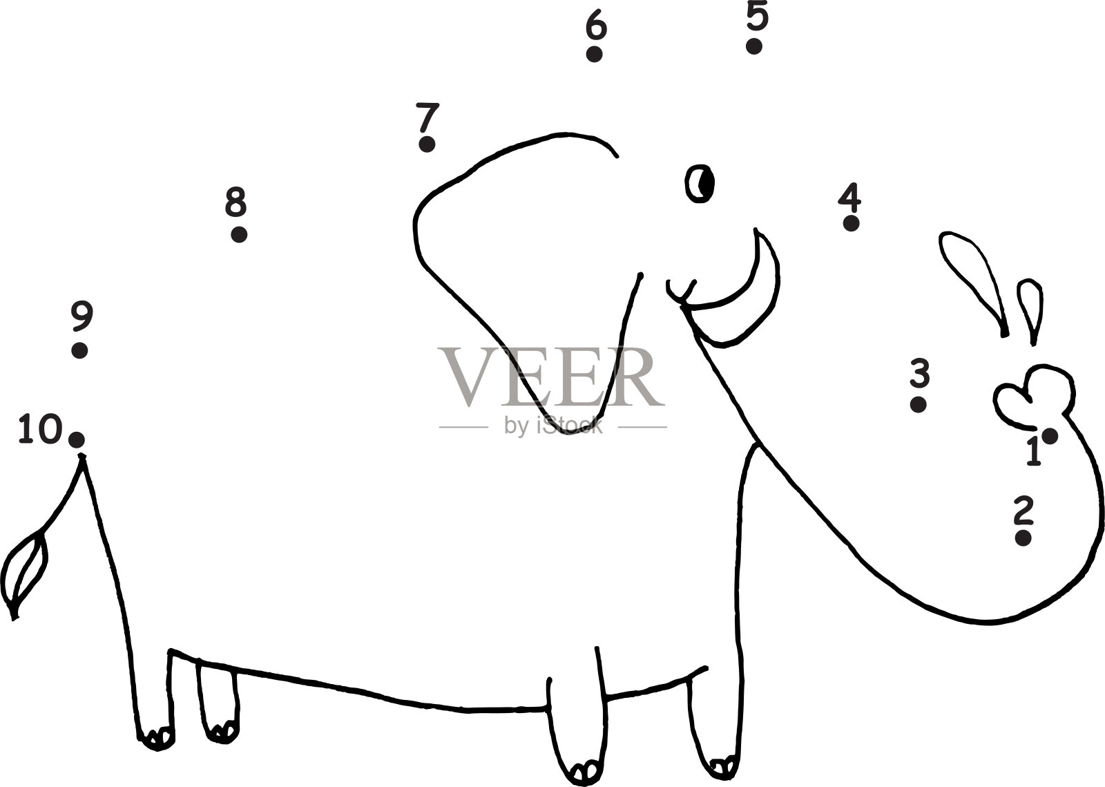 矢量卡通教育游戏活动加入到小圆点画象1到10插画图片素材