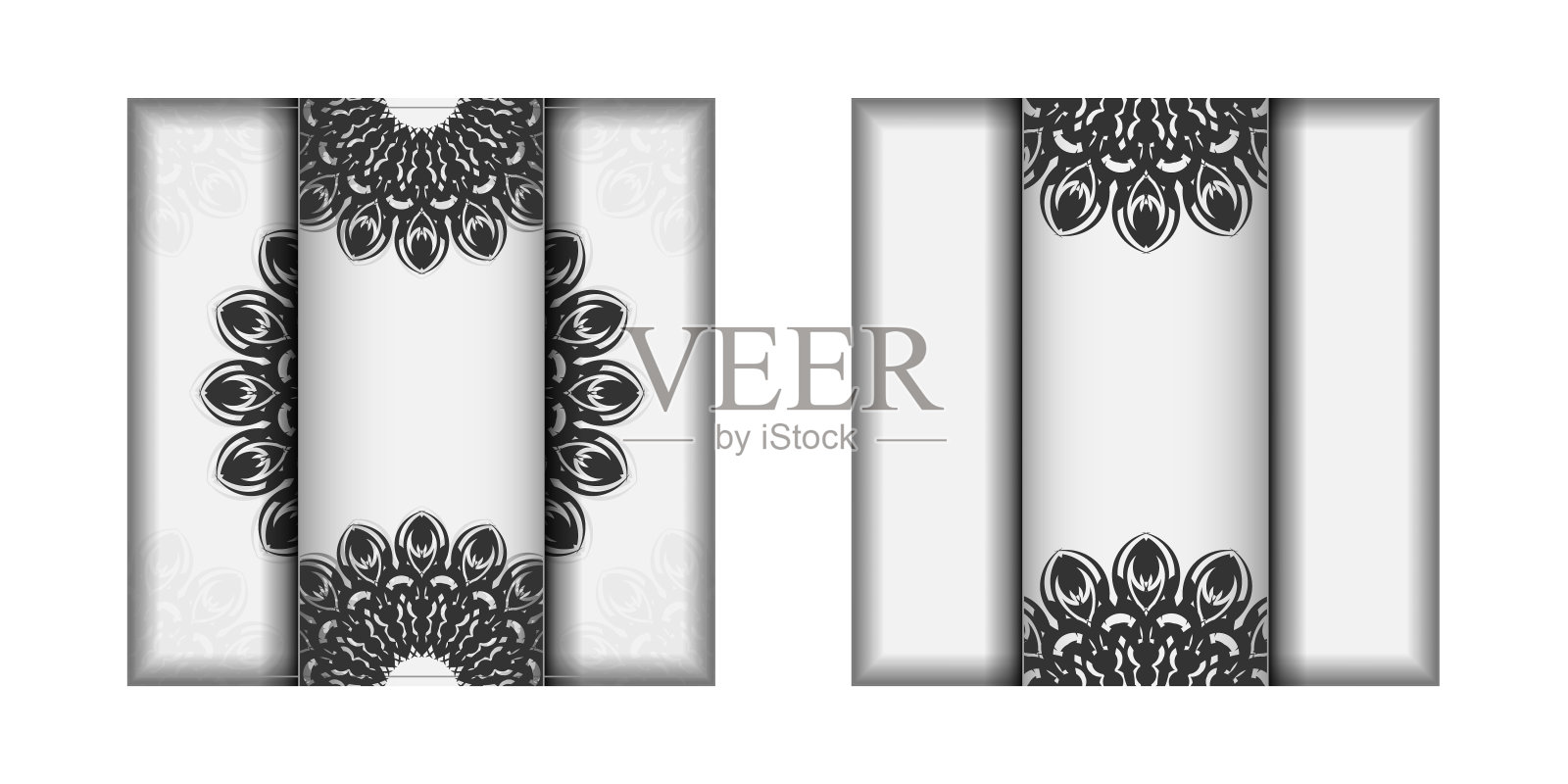 邀请卡设计与您的文字和黑色装饰的空间。插画图片素材