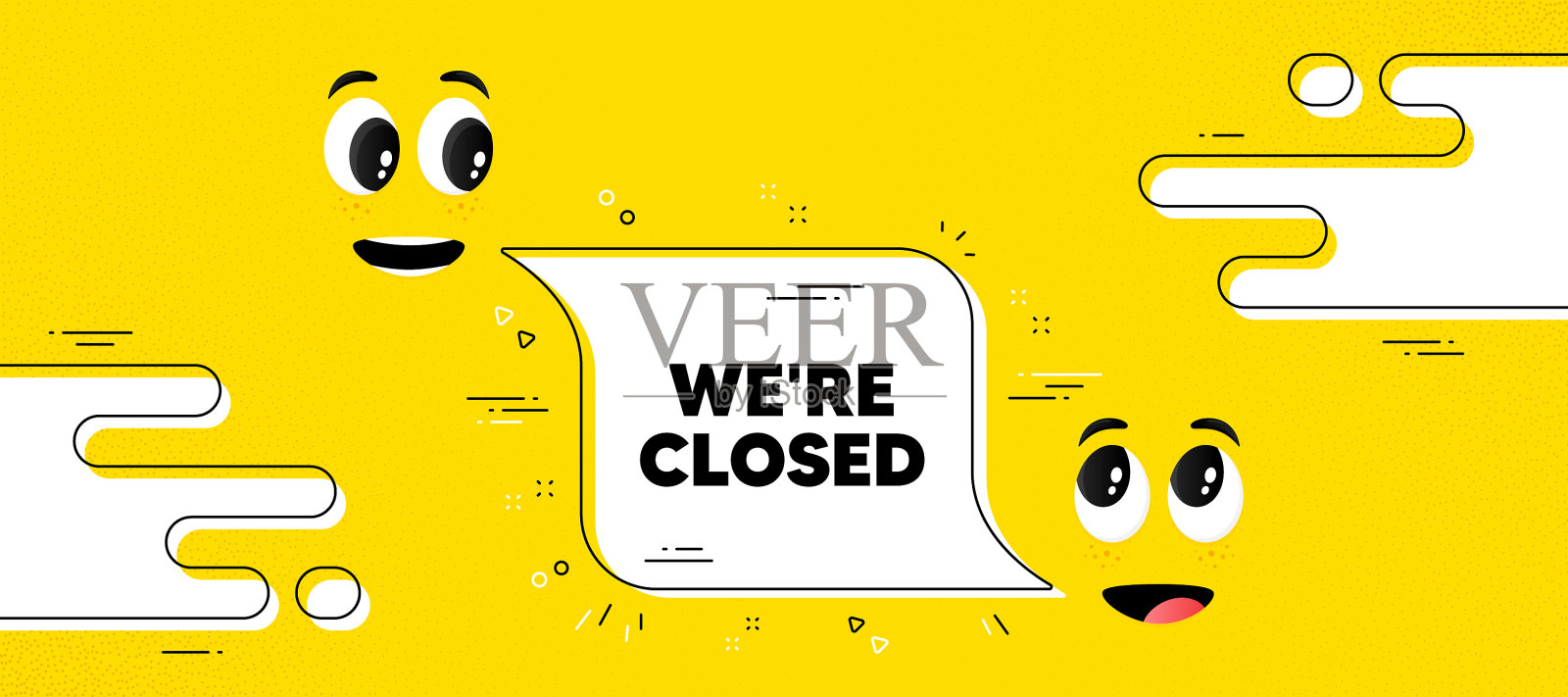 我们是停业停业的标志插画图片素材