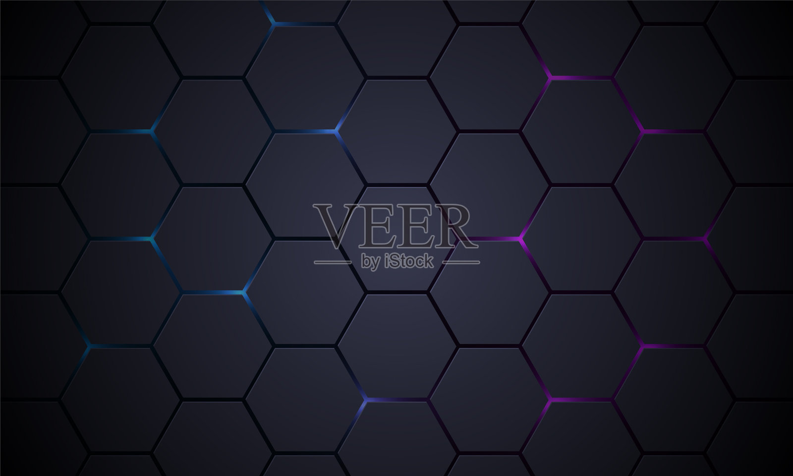 深灰色三维六边形技术抽象插画图片素材