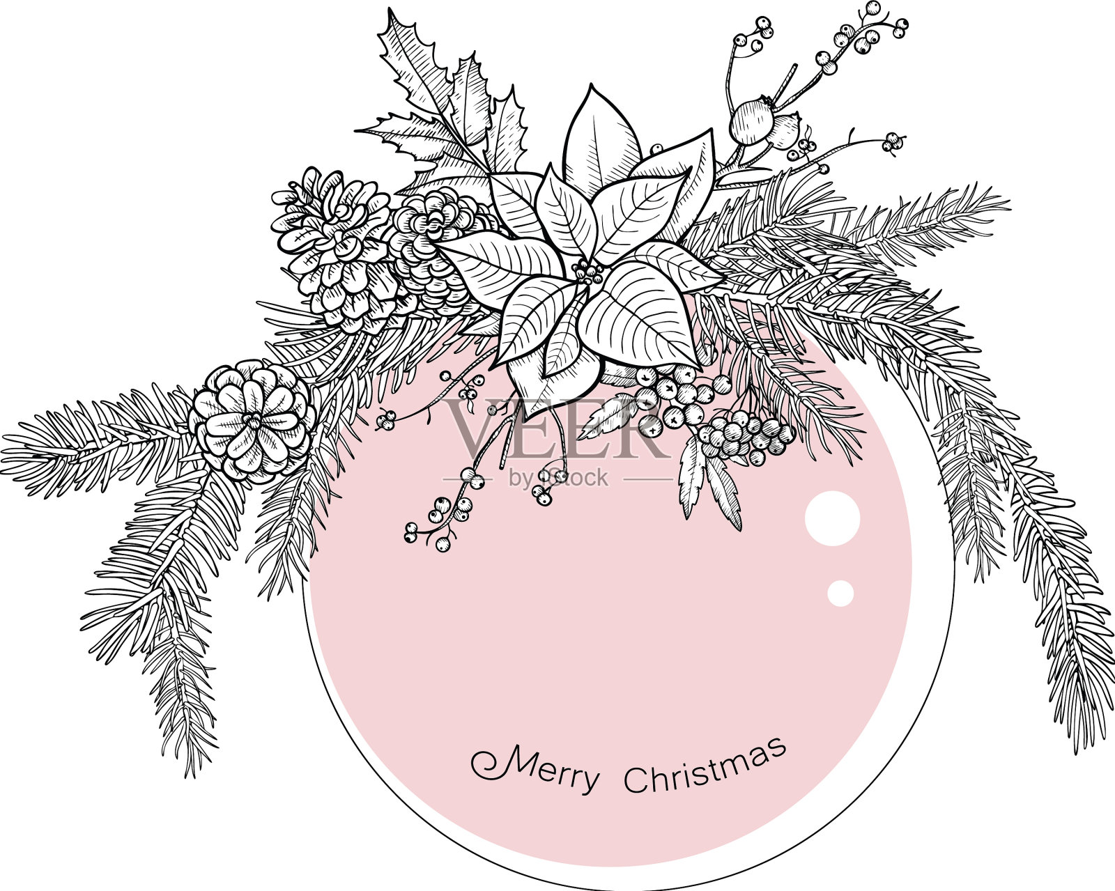 圣诞快乐-背景邀请插画图片素材