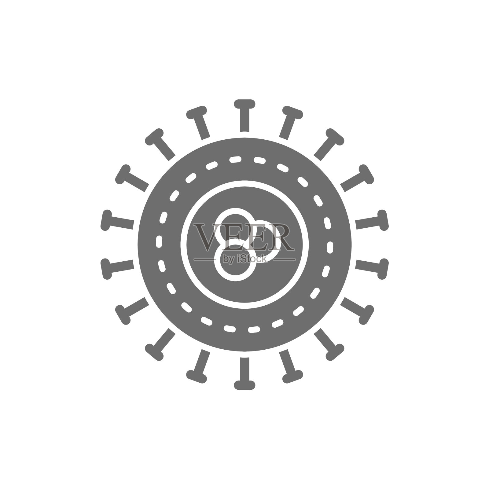 细菌病毒微生物单细胞灰色图标图标素材