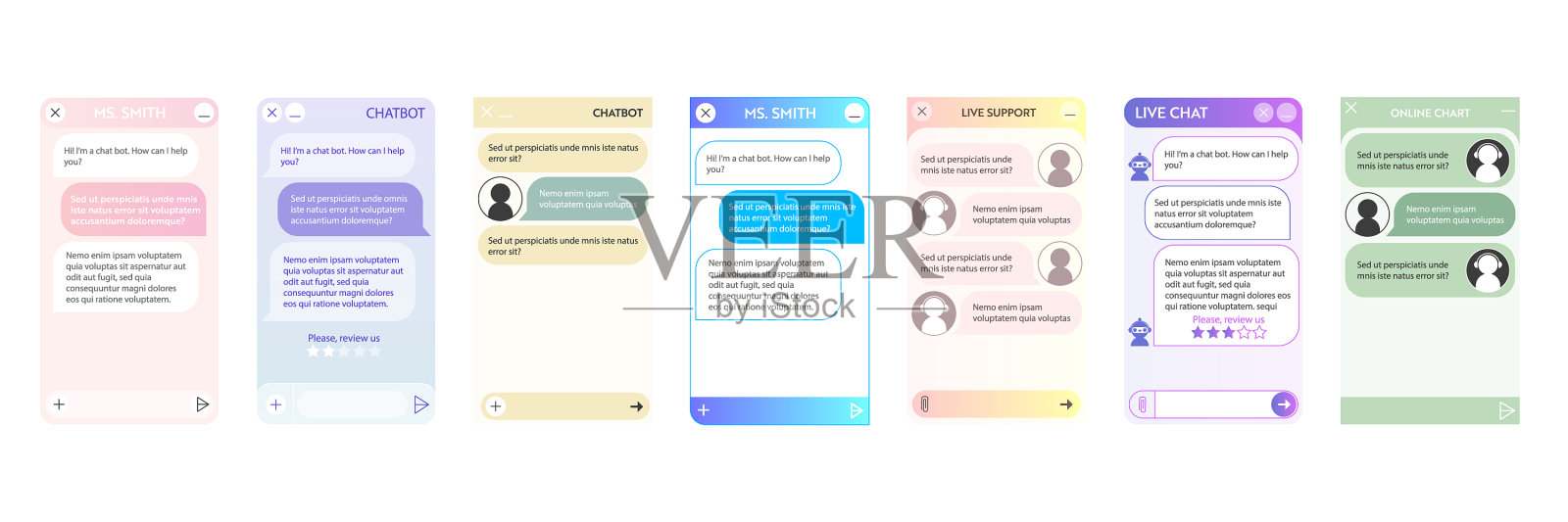 chatbot窗口设置插画图片素材
