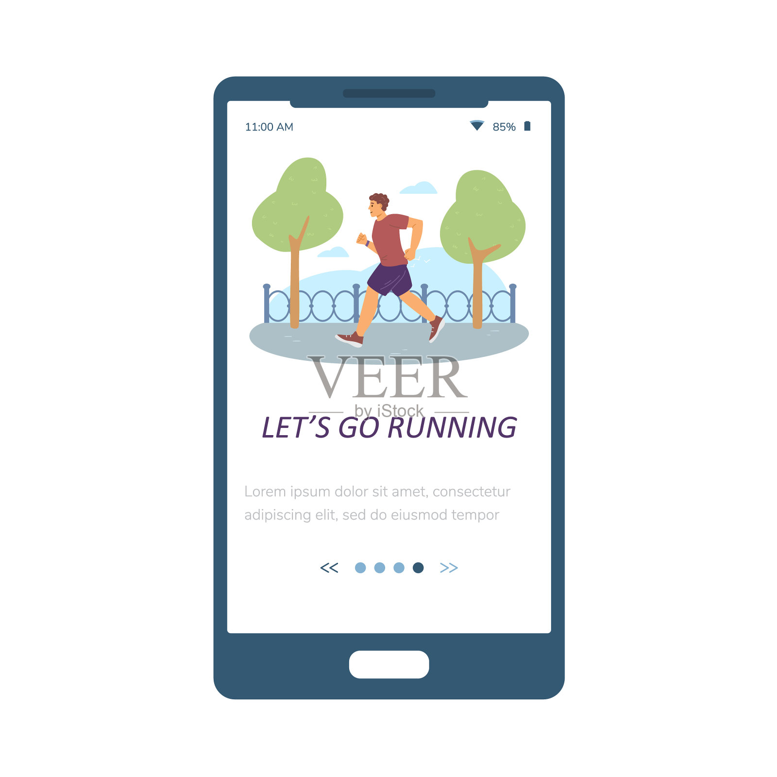 带训练的运动跑步应用程序登机页面插画图片素材