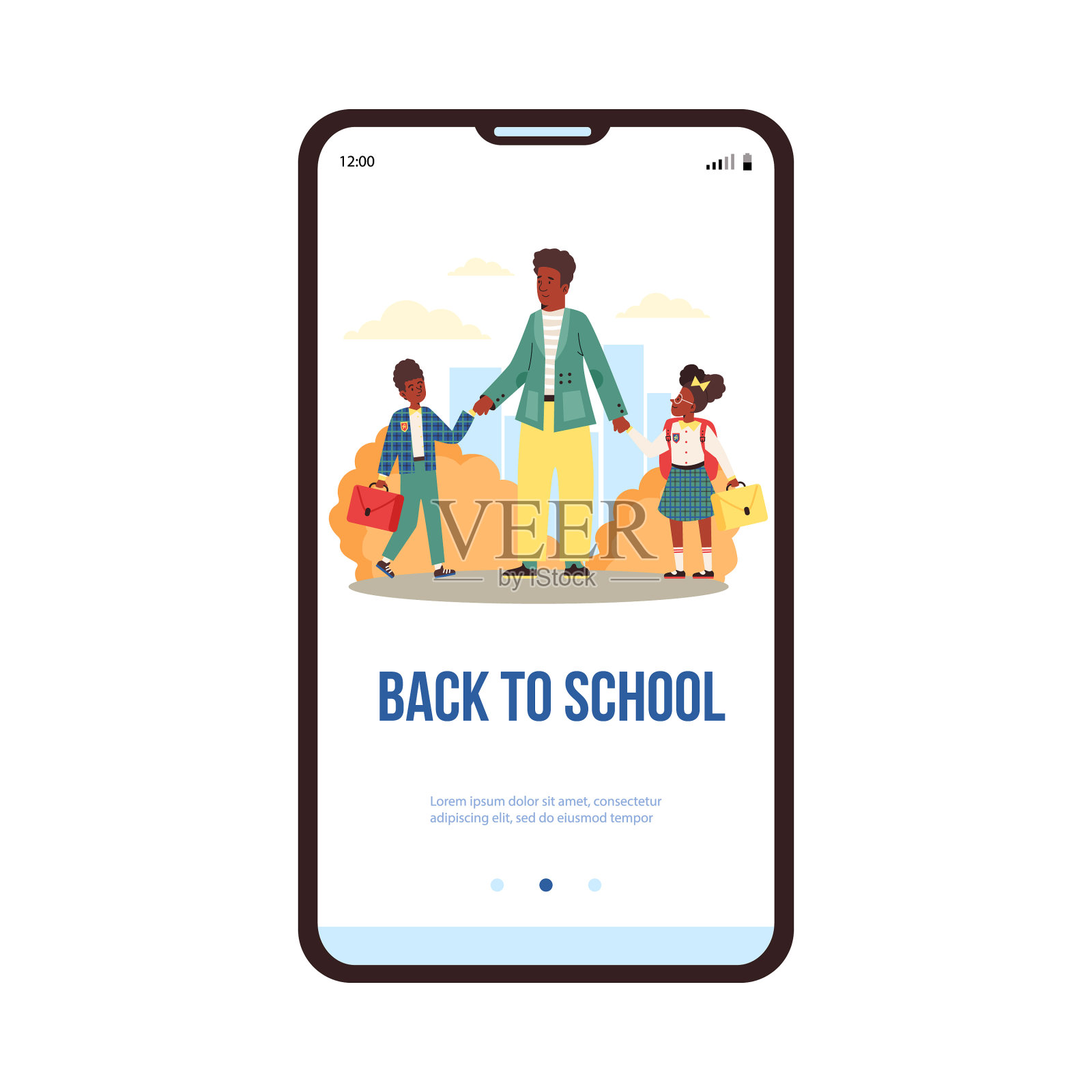 返校报到页面设计平面插画图片素材