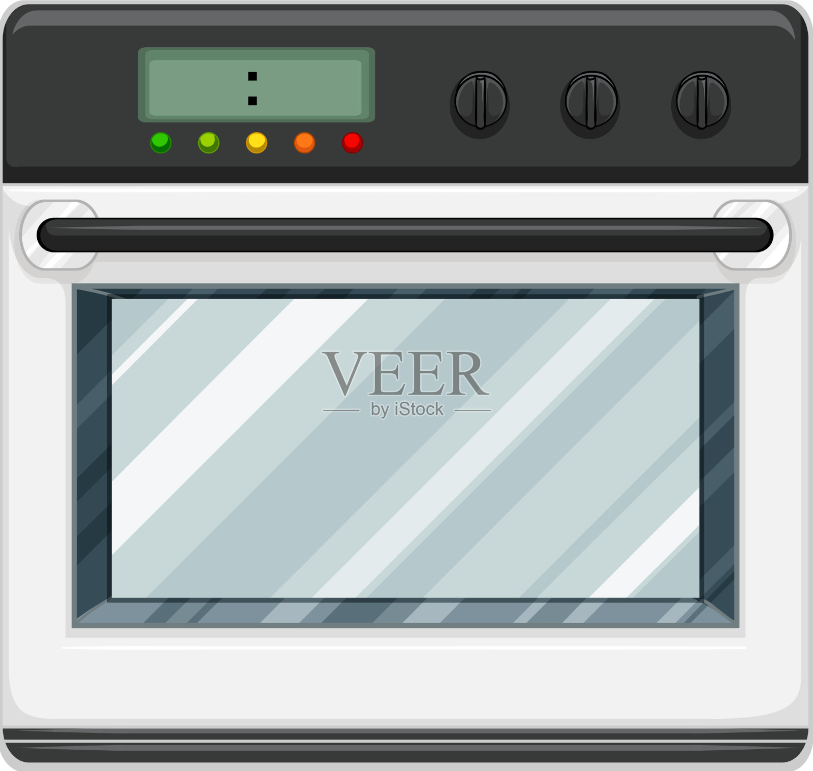 电炉与烤箱隔离在白色上插画图片素材