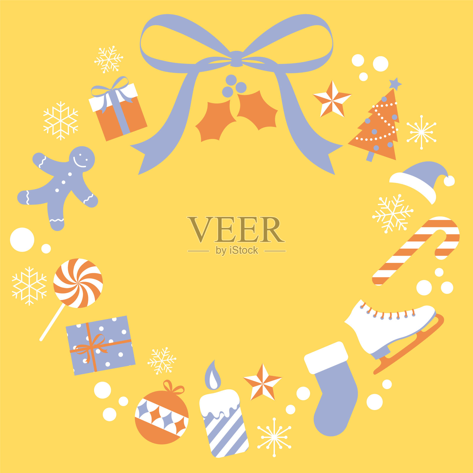 vector背景与圣诞图标的横幅,卡片,传单,社交媒体墙纸等。插画图片素材