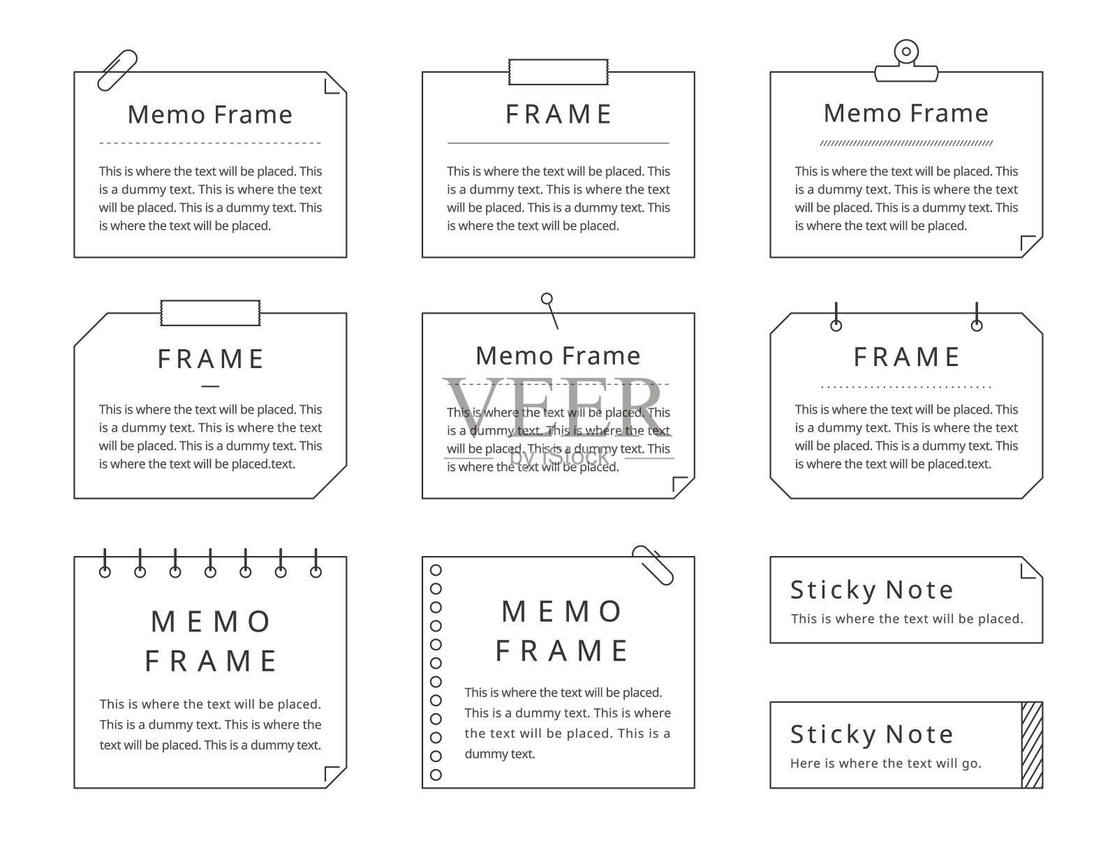 插图套备忘录框架。文本背景,标题,信息插画图片素材
