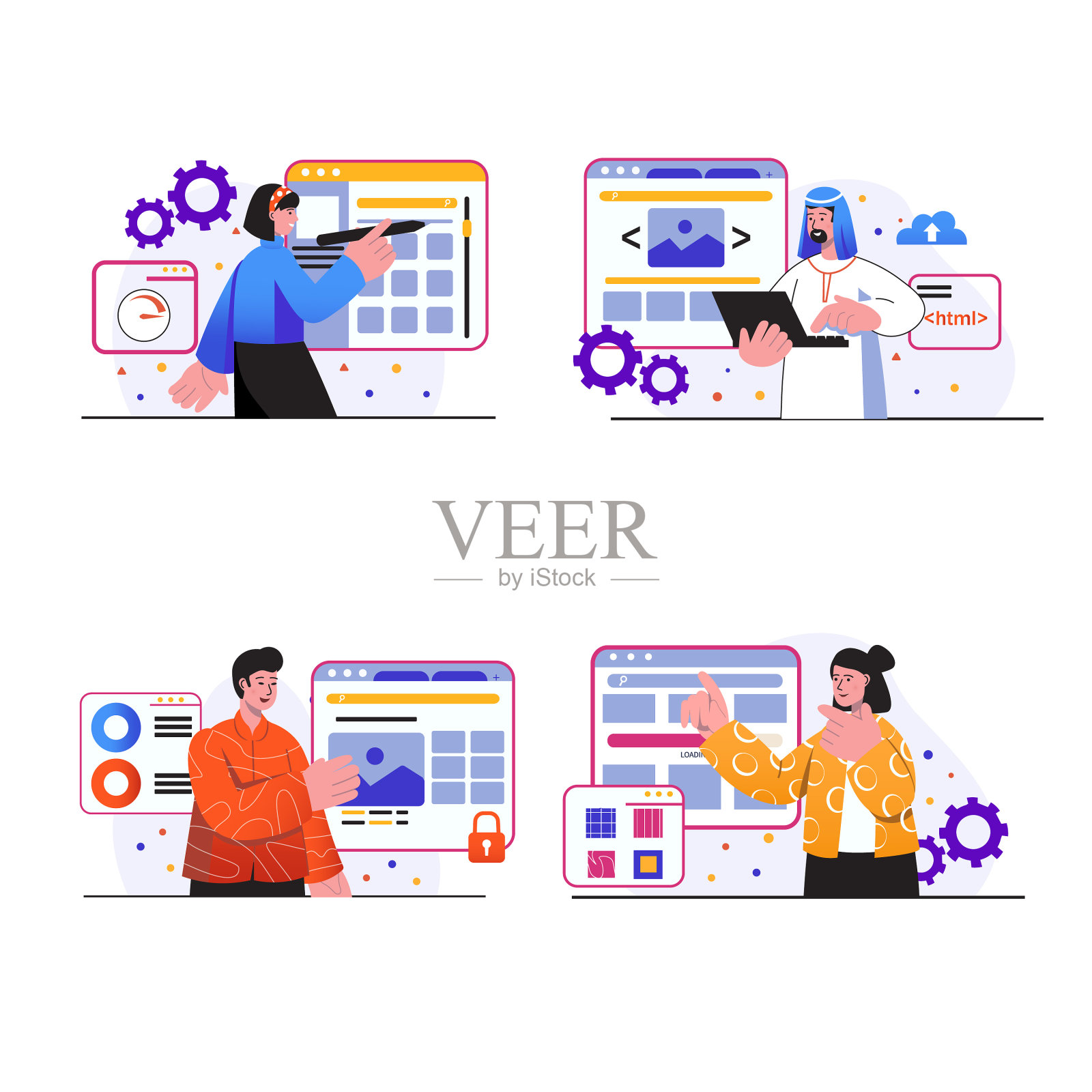 网页设计概念场景设置设计模板素材